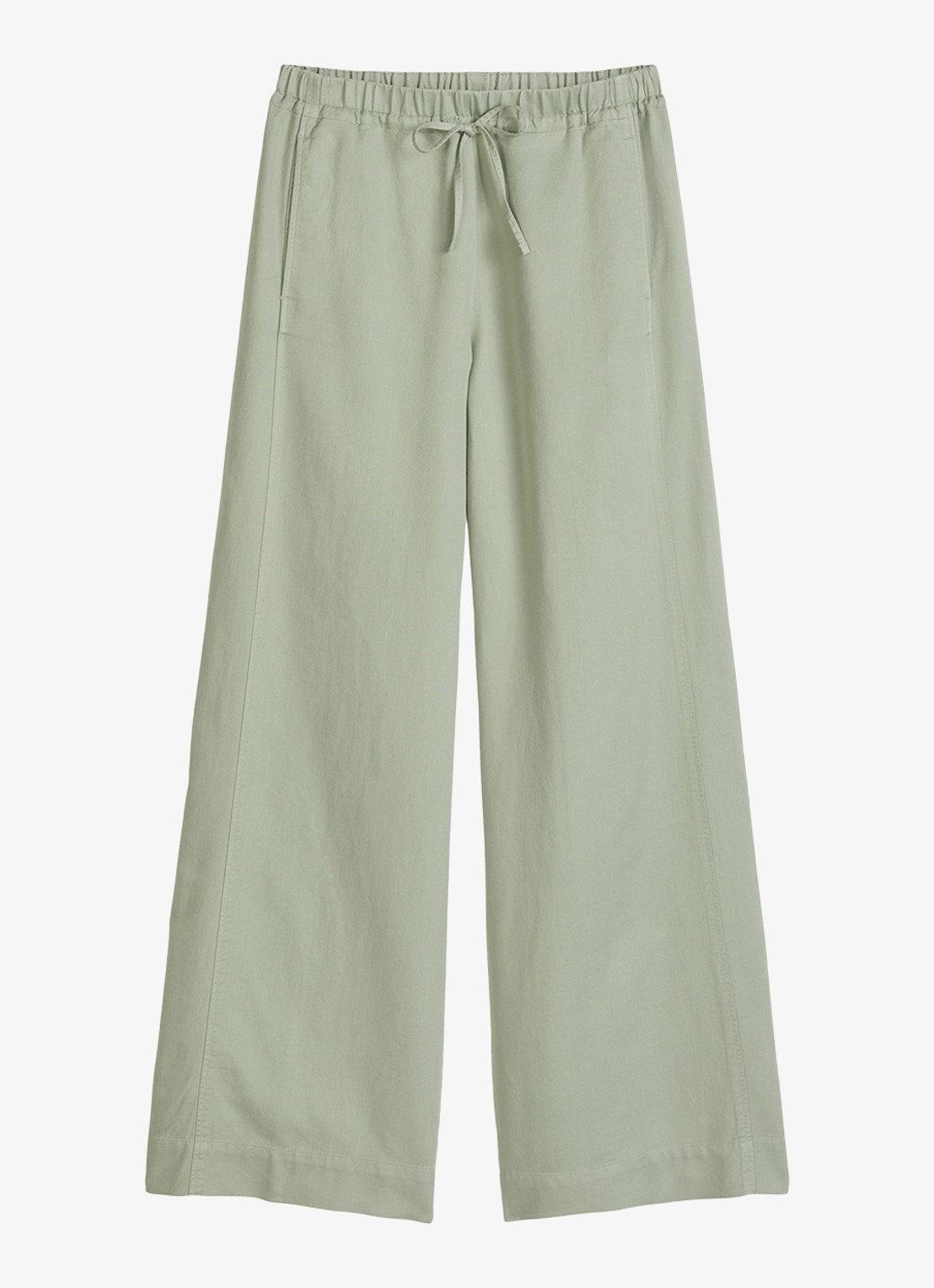 Marc O'Polo Loose fit joggingsbroek in lyocell blend - voorkant 4 lindegroen