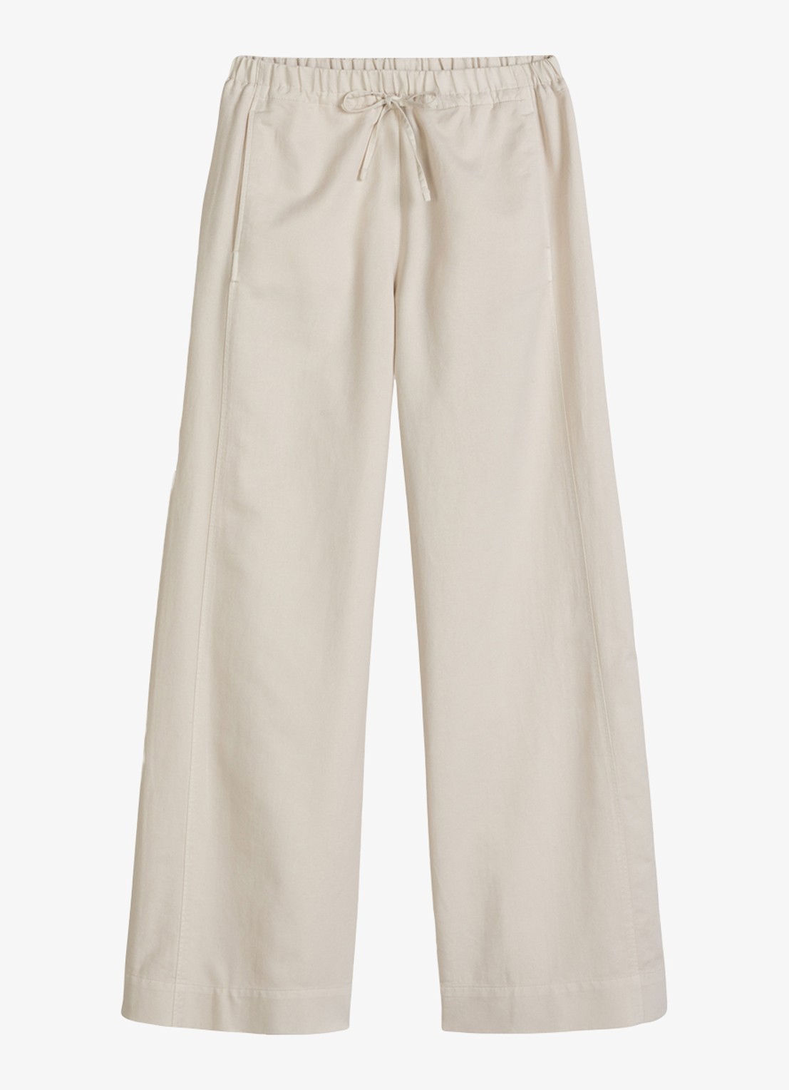 Marc O'Polo Loose fit joggingsbroek in lyocell blend - voorkant 3 beige
