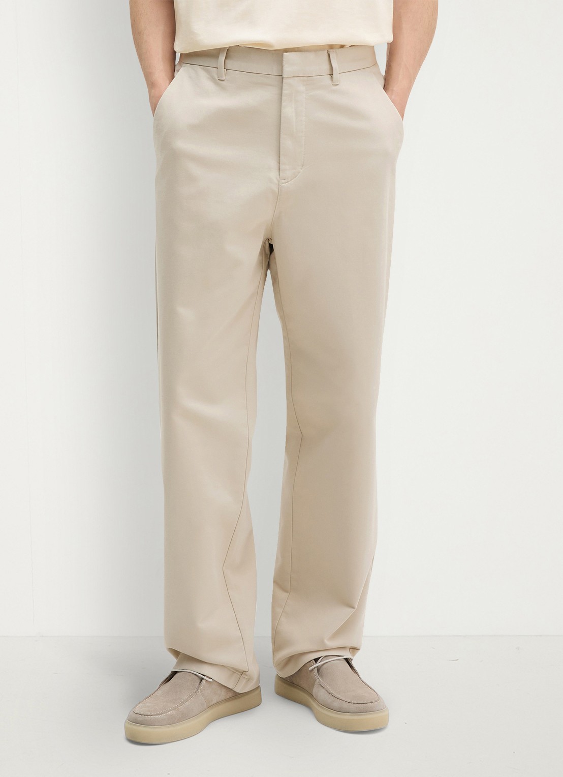Marc O'Polo Loose fit pantalon met steekzakken - detail 3 beige