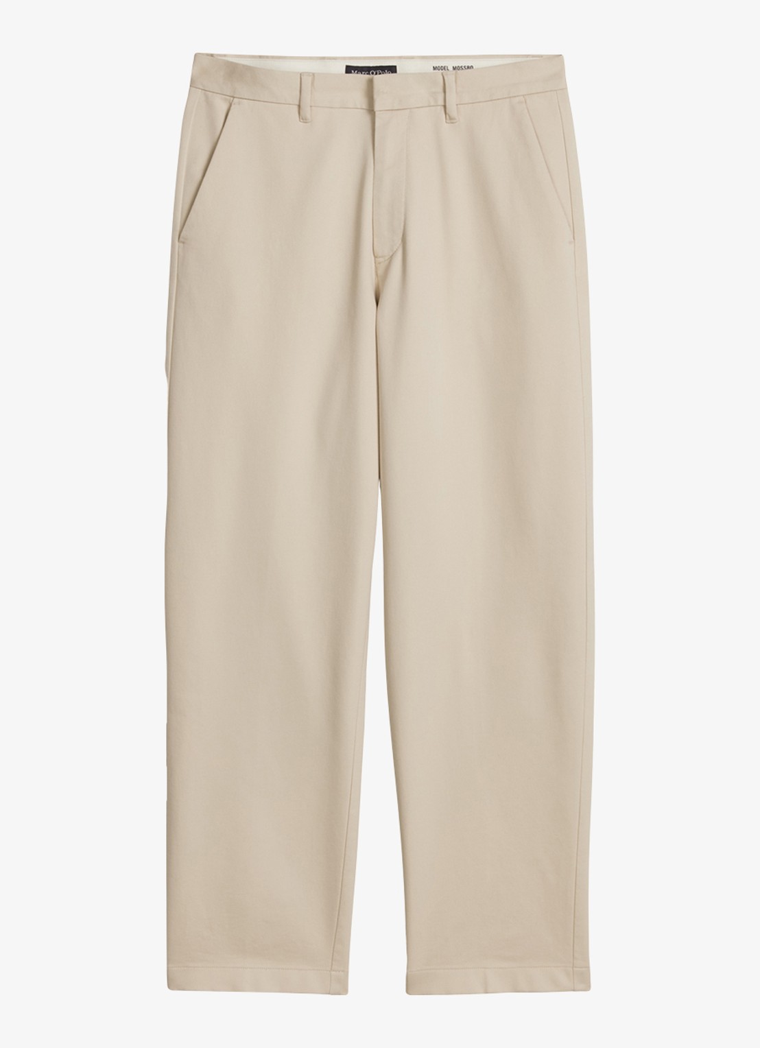 Marc O'Polo Loose fit pantalon met steekzakken - voorkant beige