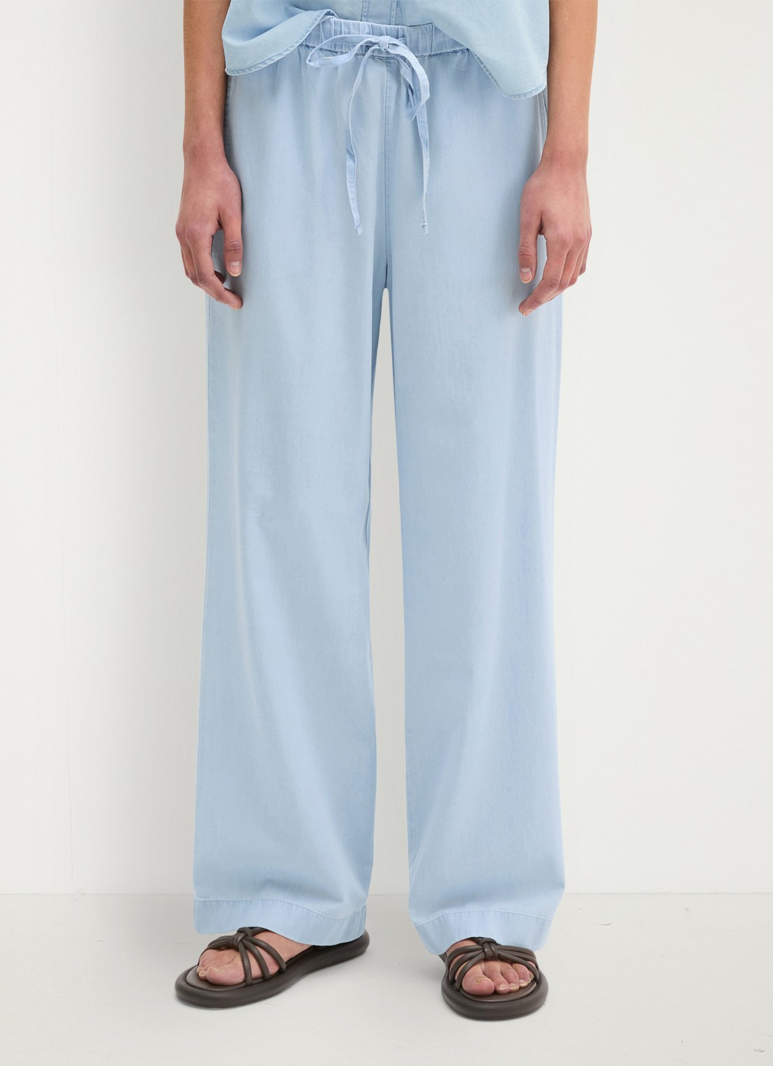 Marc O'Polo Mid waist straight leg fit broek - detail 2 light blue multi 02 / blauw