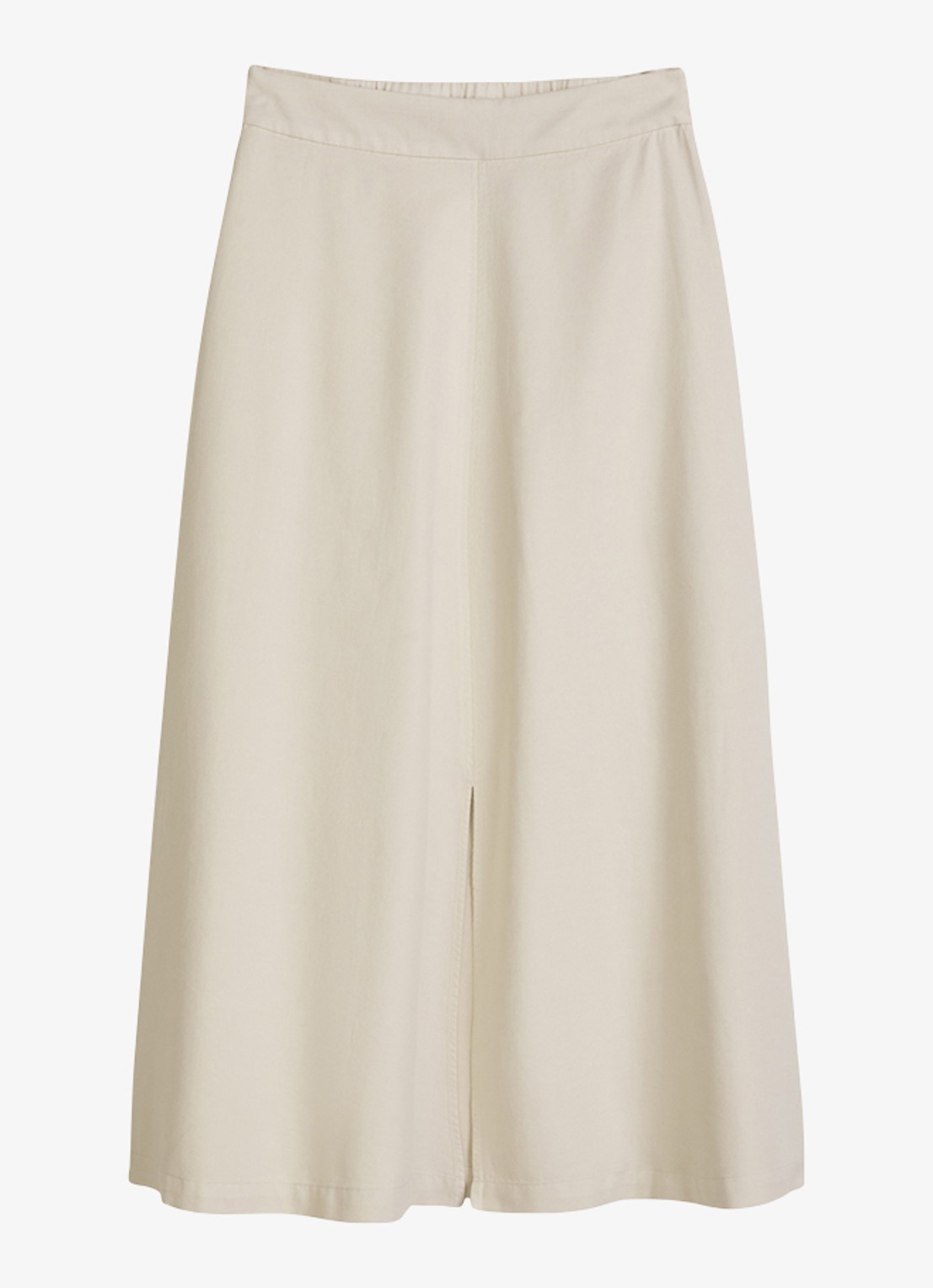 Marc O'Polo Midi A-lijn rok in lyocell blend met split - voorkant 4 beige