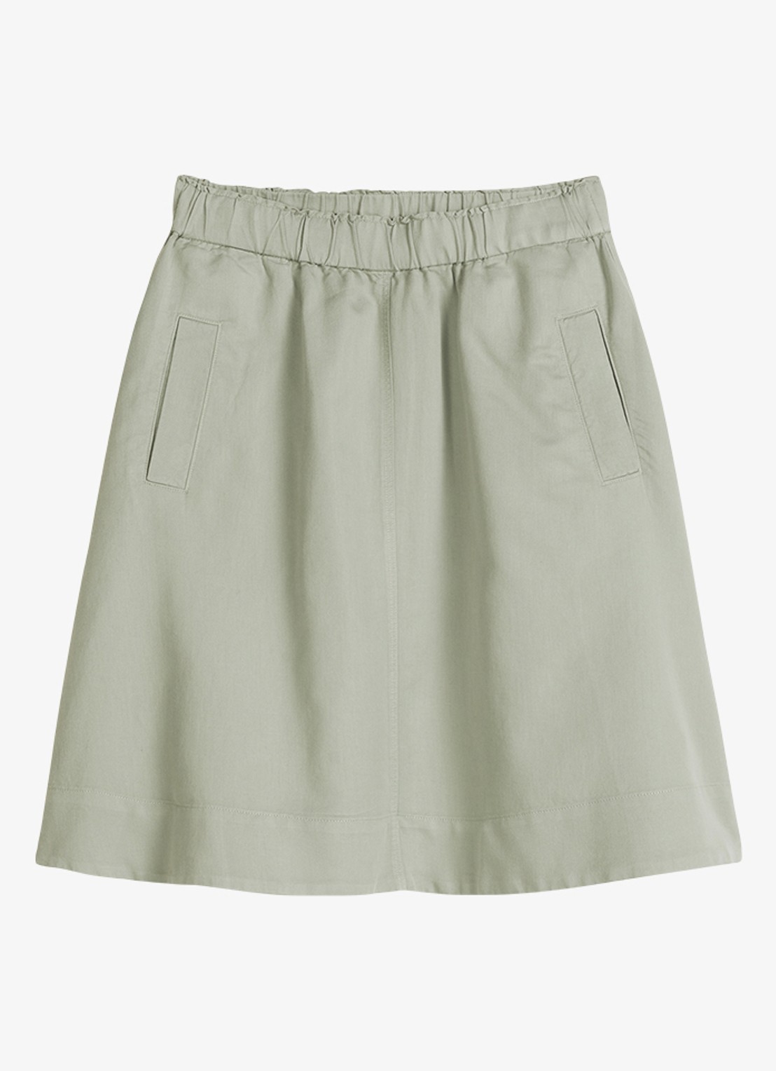 Marc O'Polo Midi A-lijn rok in lyocell blend met steekzakken - voorkant 3 lindegroen