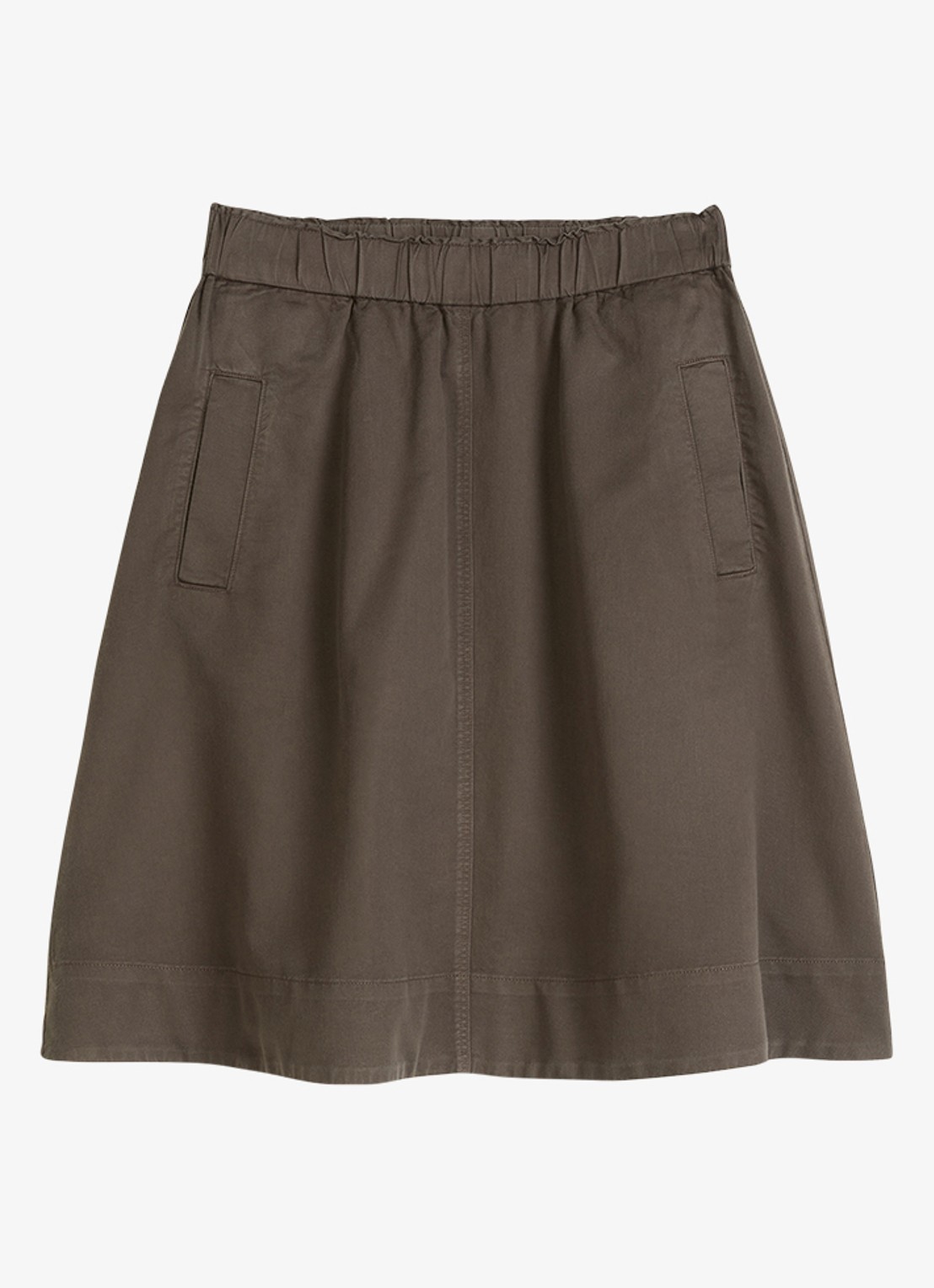 Marc O'Polo Midi A-lijn rok in lyocell blend met steekzakken - voorkant 2 bruin