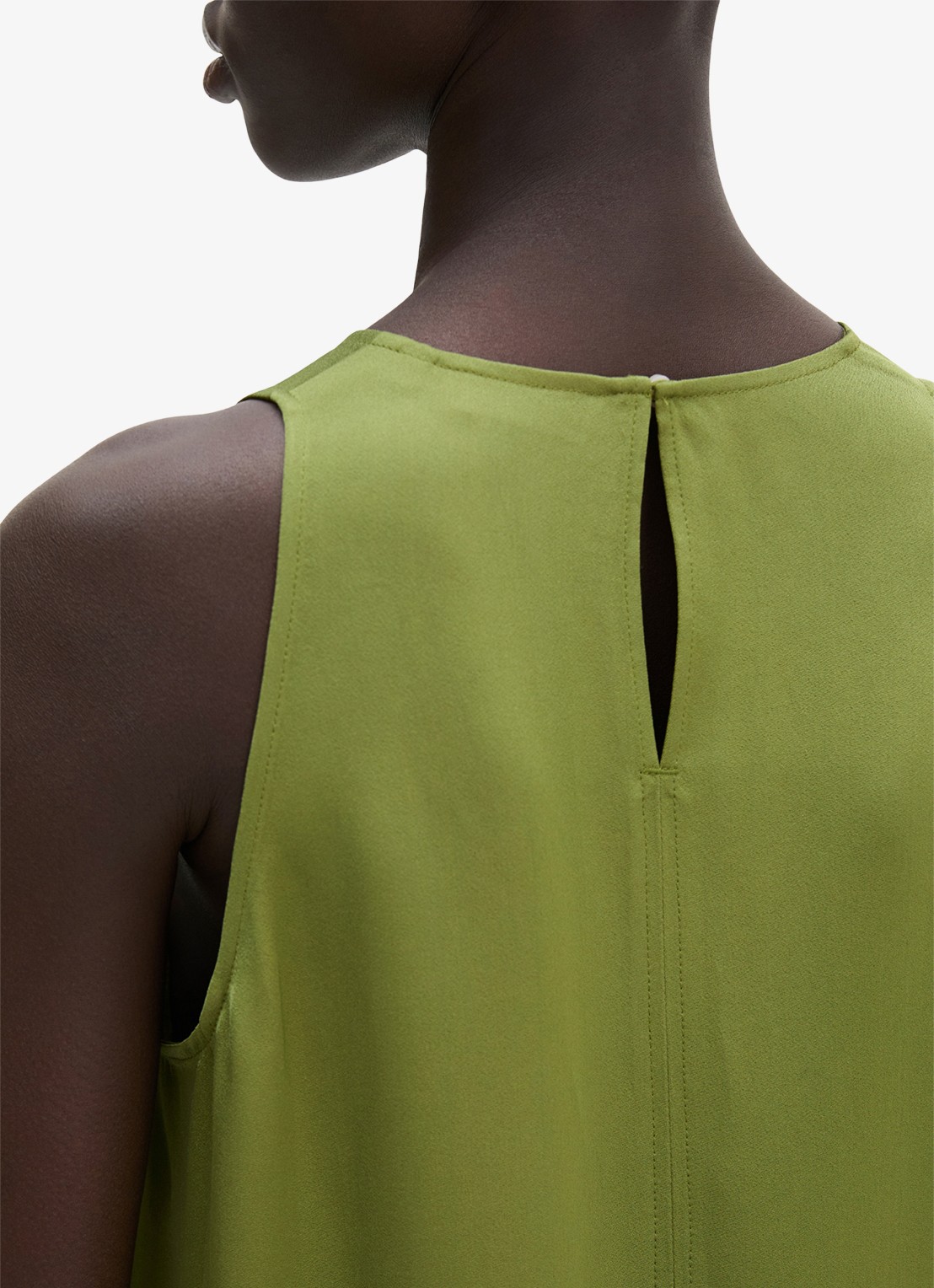 Marc O'Polo Midi jurk met ronde hals en steekzakken - detail 5 shaded fern / groen