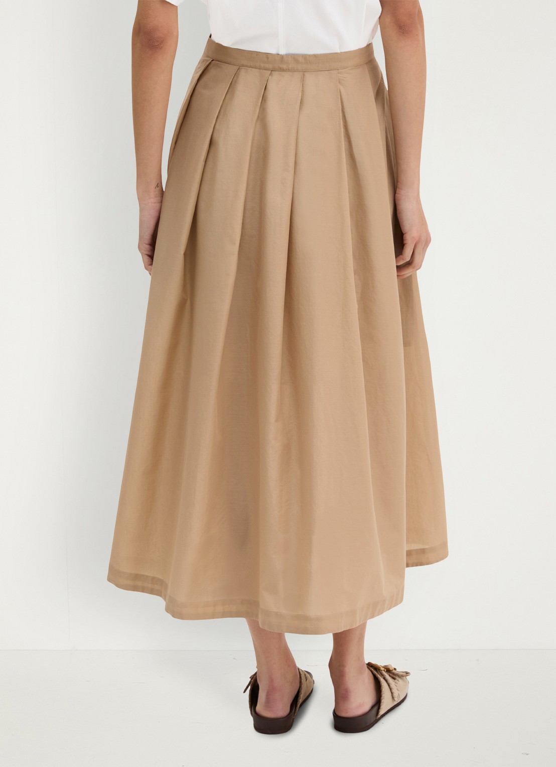 Marc O'Polo Midi mid waist rok met plooien - achterkant sandpaper-2326 / beige