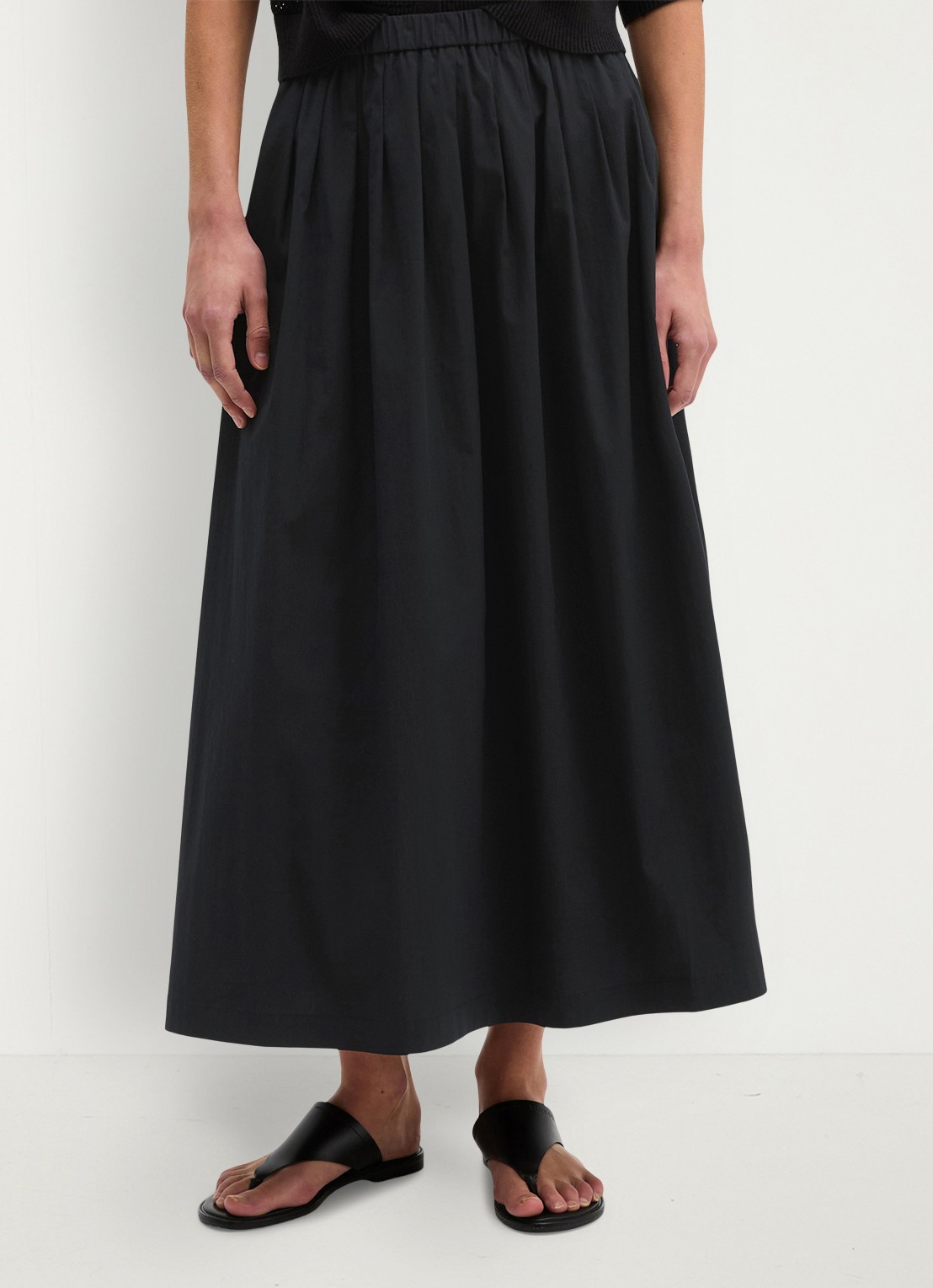 Marc O'Polo Midi rok met steekzakken - detail 4 zwart