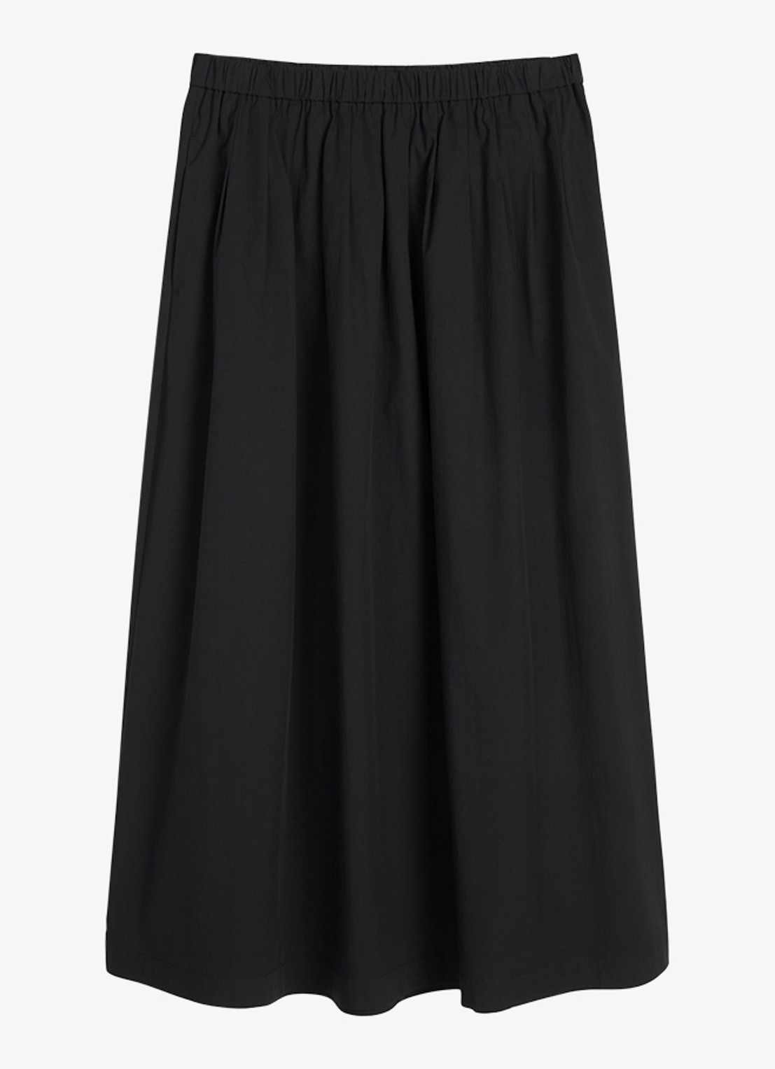 Marc O'Polo Midi rok met steekzakken - voorkant 2 zwart