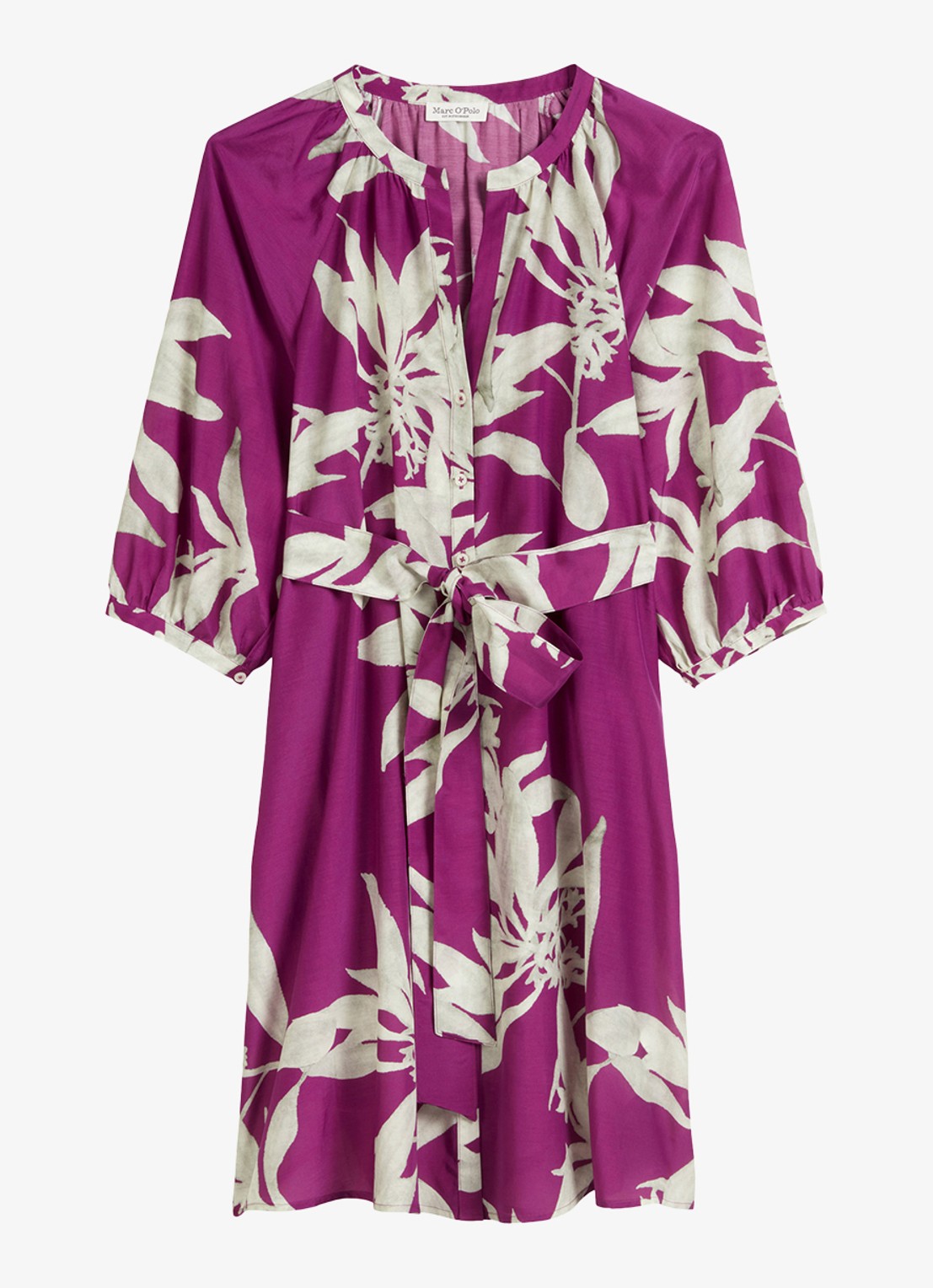 Marc O'Polo Mini blousejurk met print - voorkant paars
