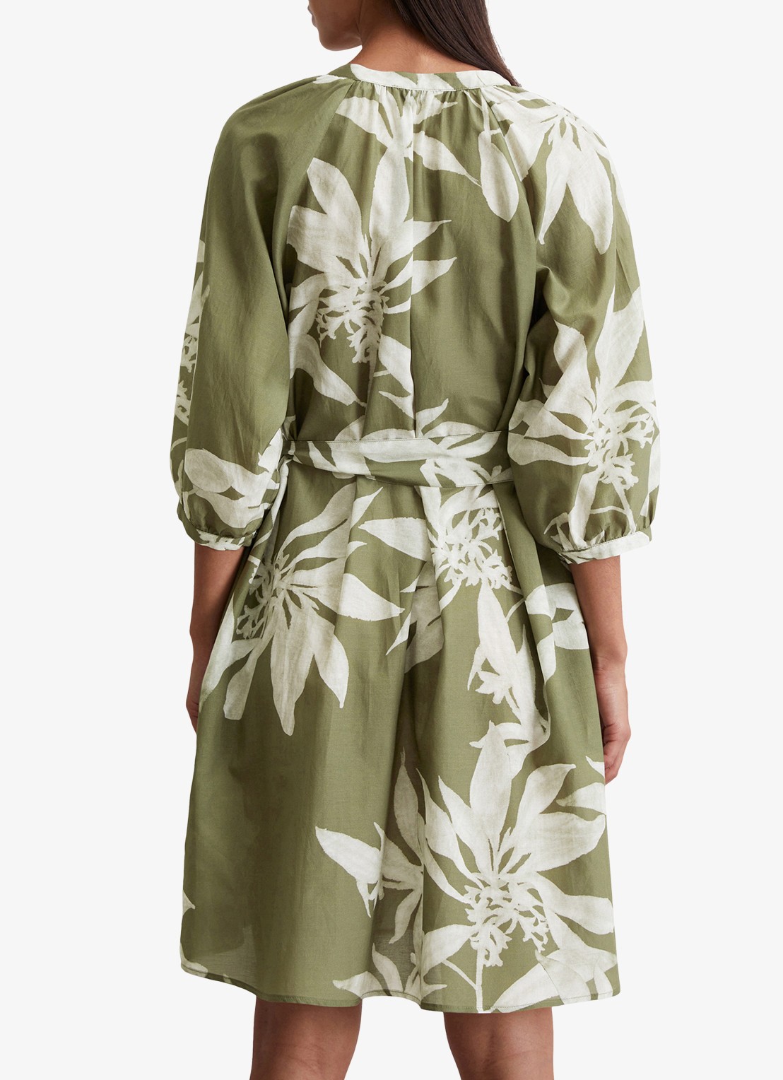 Marc O'Polo Mini blousejurk met print - achterkant 2 groen