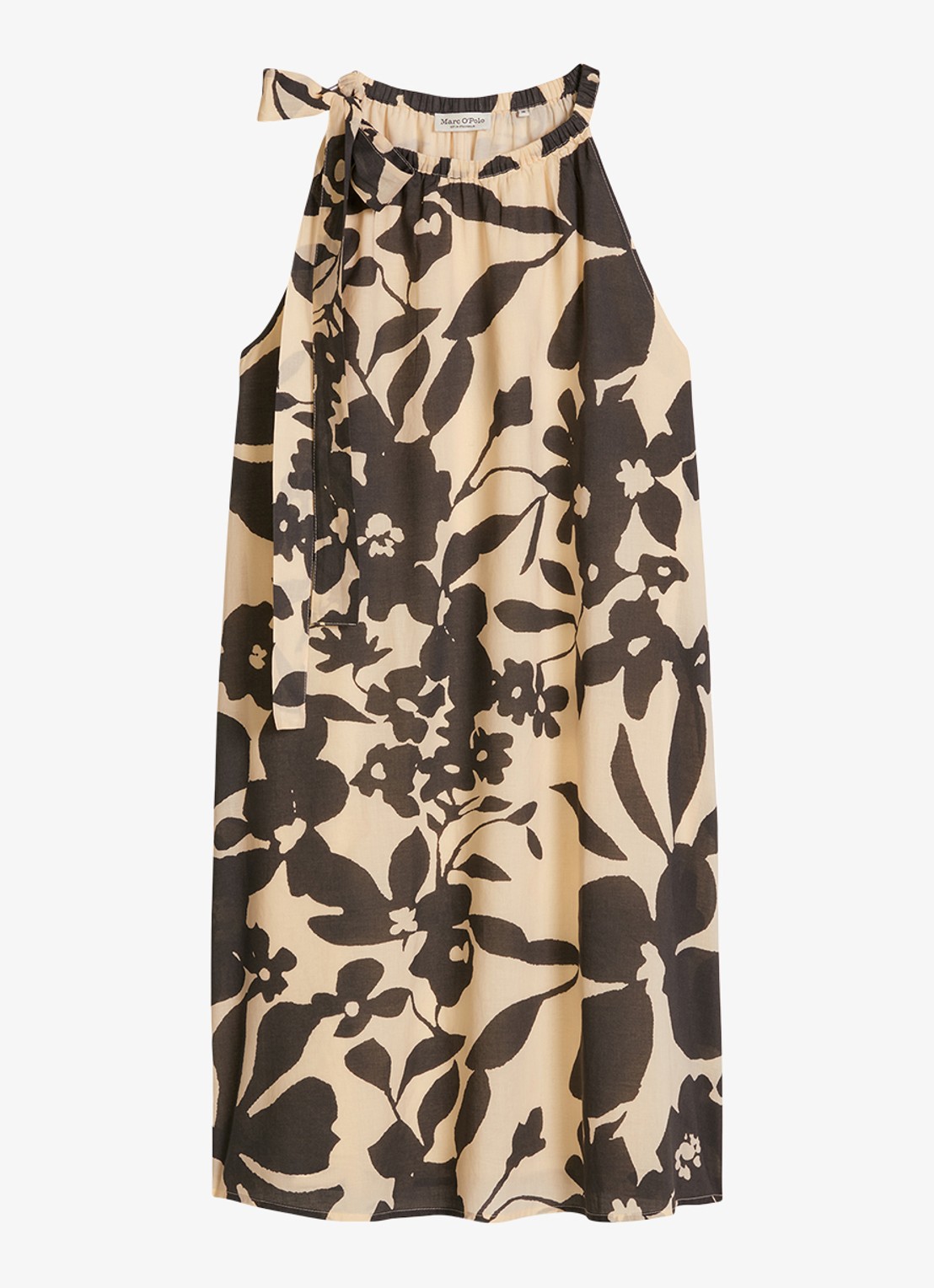 Marc O'Polo Mini jurk met bloemenprint  - voorkant beige