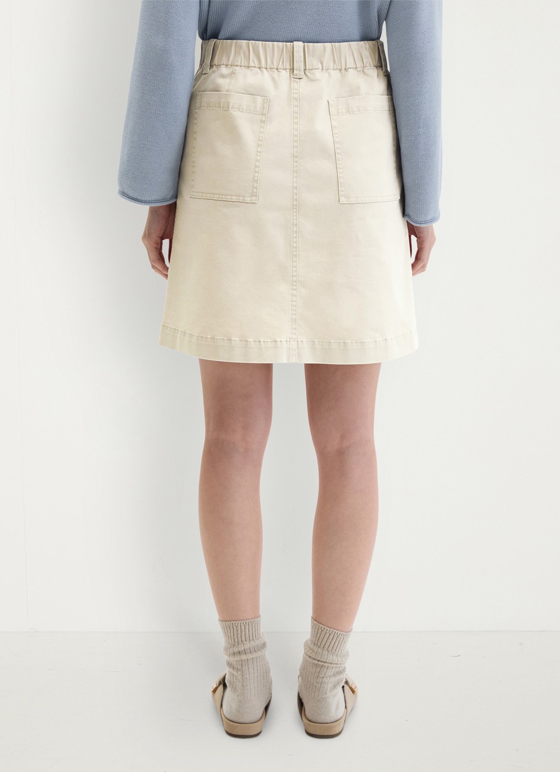 Marc O'Polo Mini rok met steekzakken - achterkant 3 beige