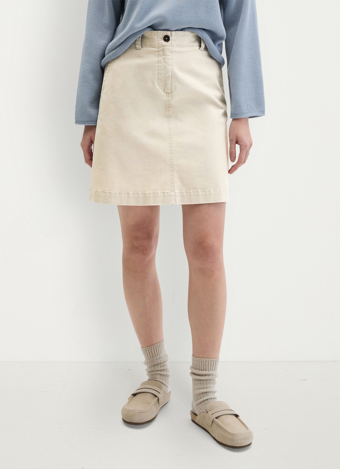 Marc O'Polo Mini rok met steekzakken - detail 4 beige