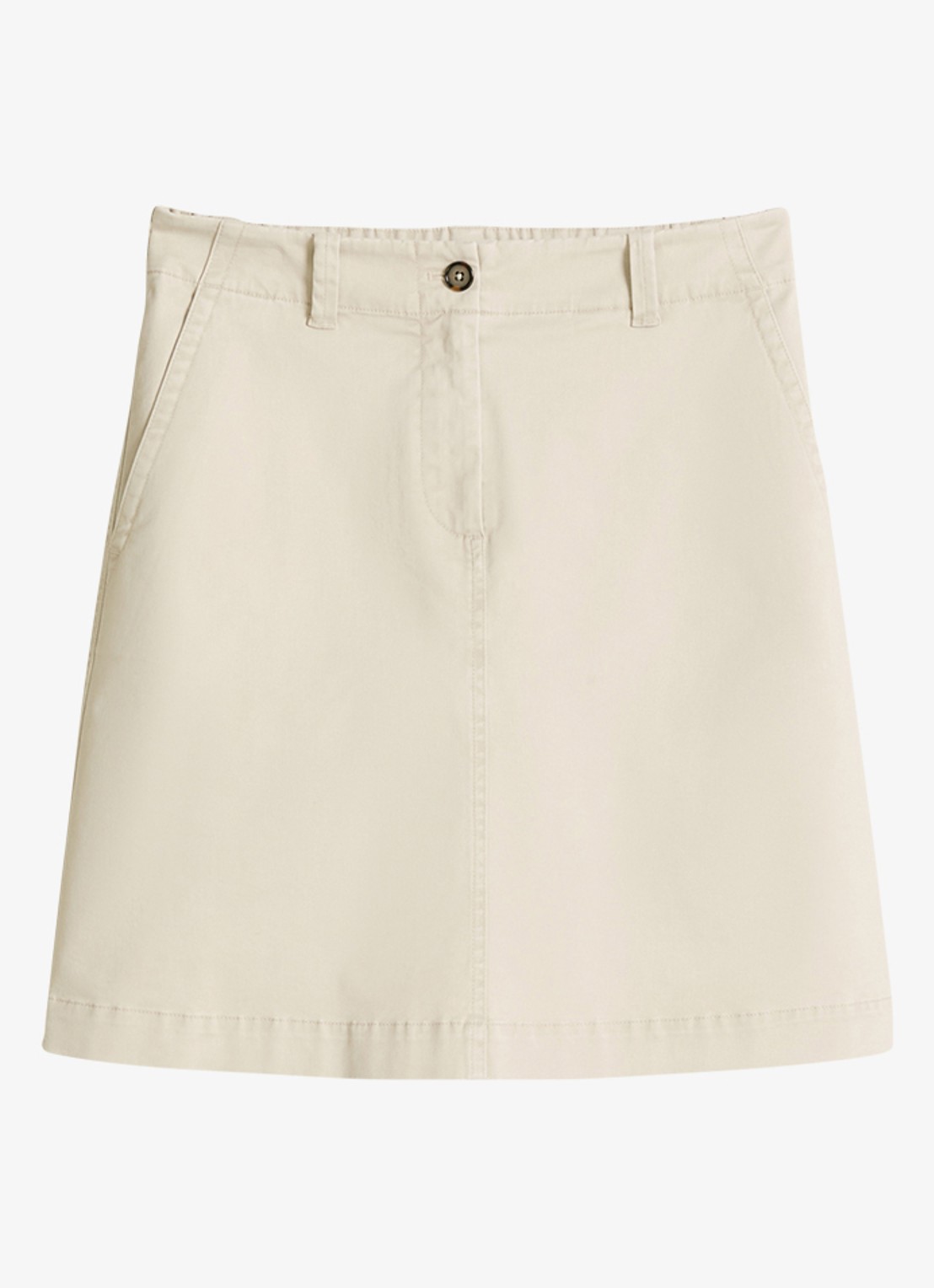 Marc O'Polo Mini rok met steekzakken - voorkant beige