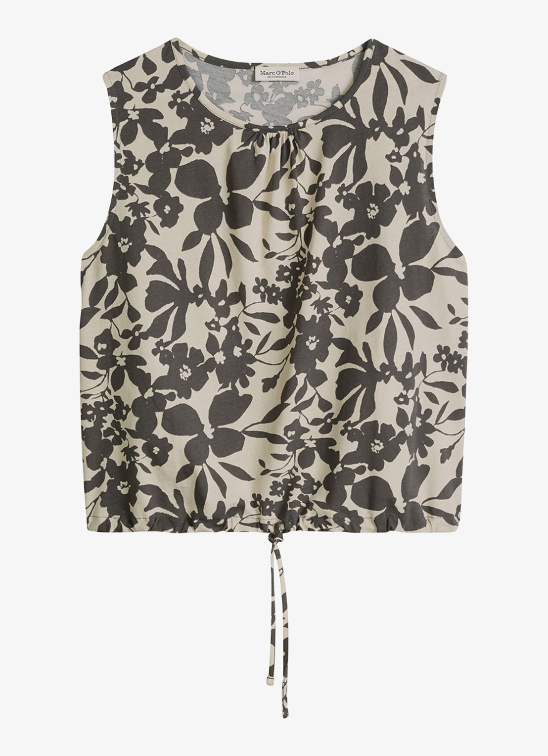 Marc O'Polo Mouwloze top met print - voorkant medium grey-0826 / grijs
