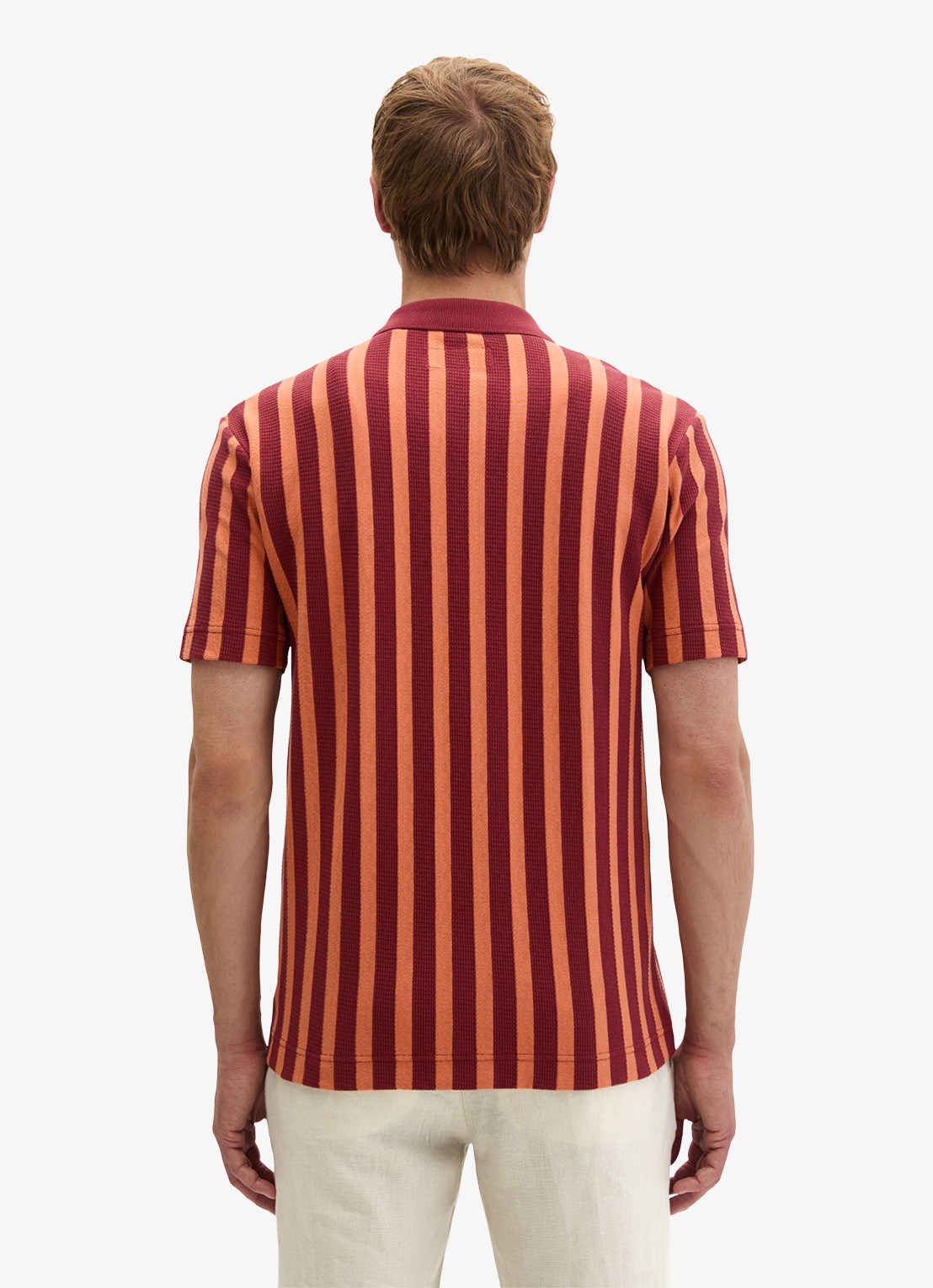 Marc O'Polo Overhemd met streepprint - achterkant 5 dark red 01-7026 / rood