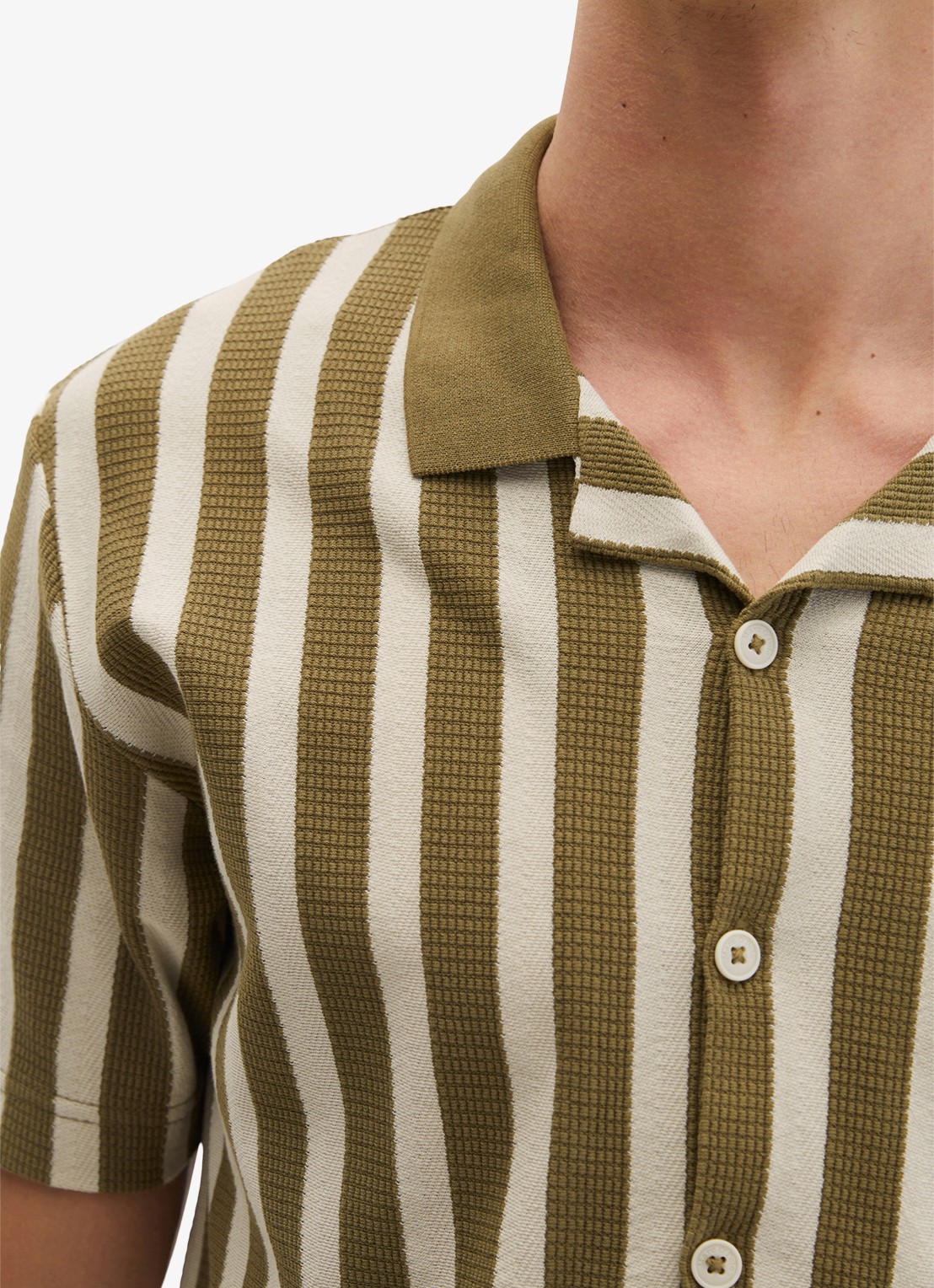 Marc O'Polo Overhemd met streepprint - detail 5 medium green 01-3493 / groen
