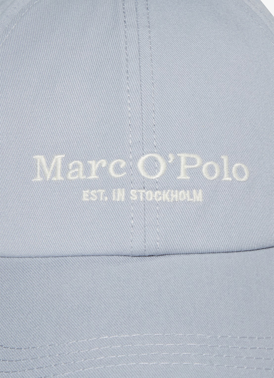 Marc O'Polo Pet met logoborduring - detail 2 lichtblauw