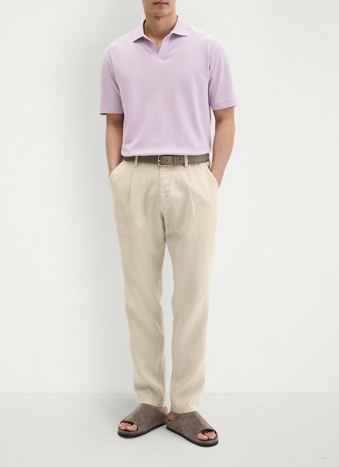 Marc O'Polo Polo in linnenblend - voorkant 5 lila