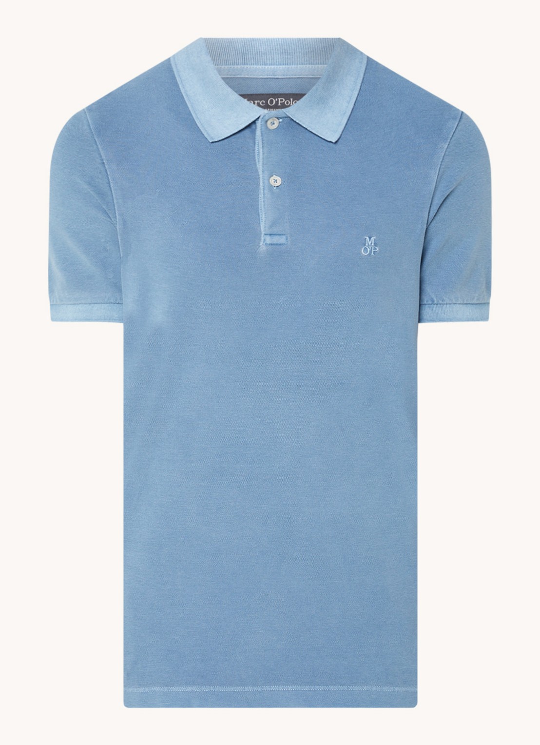 Marc O'Polo Polo met logoborduring - voorkant lichtblauw