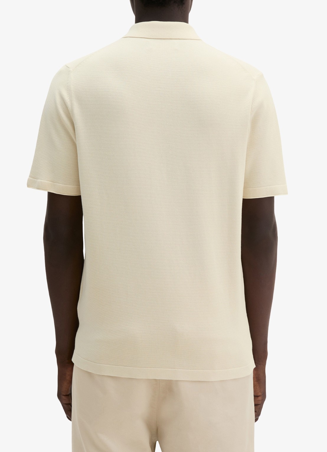 Marc O'Polo Polo met logoborduring - achterkant 3 beige