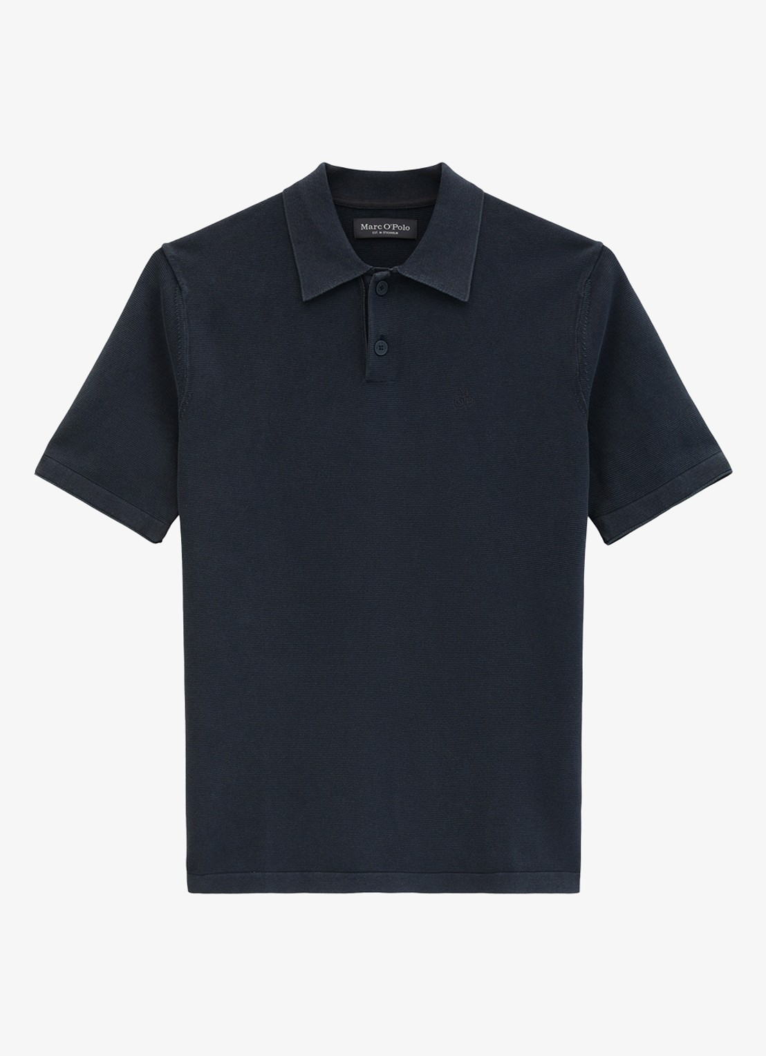Marc O'Polo Polo met logoborduring - voorkant donkerblauw