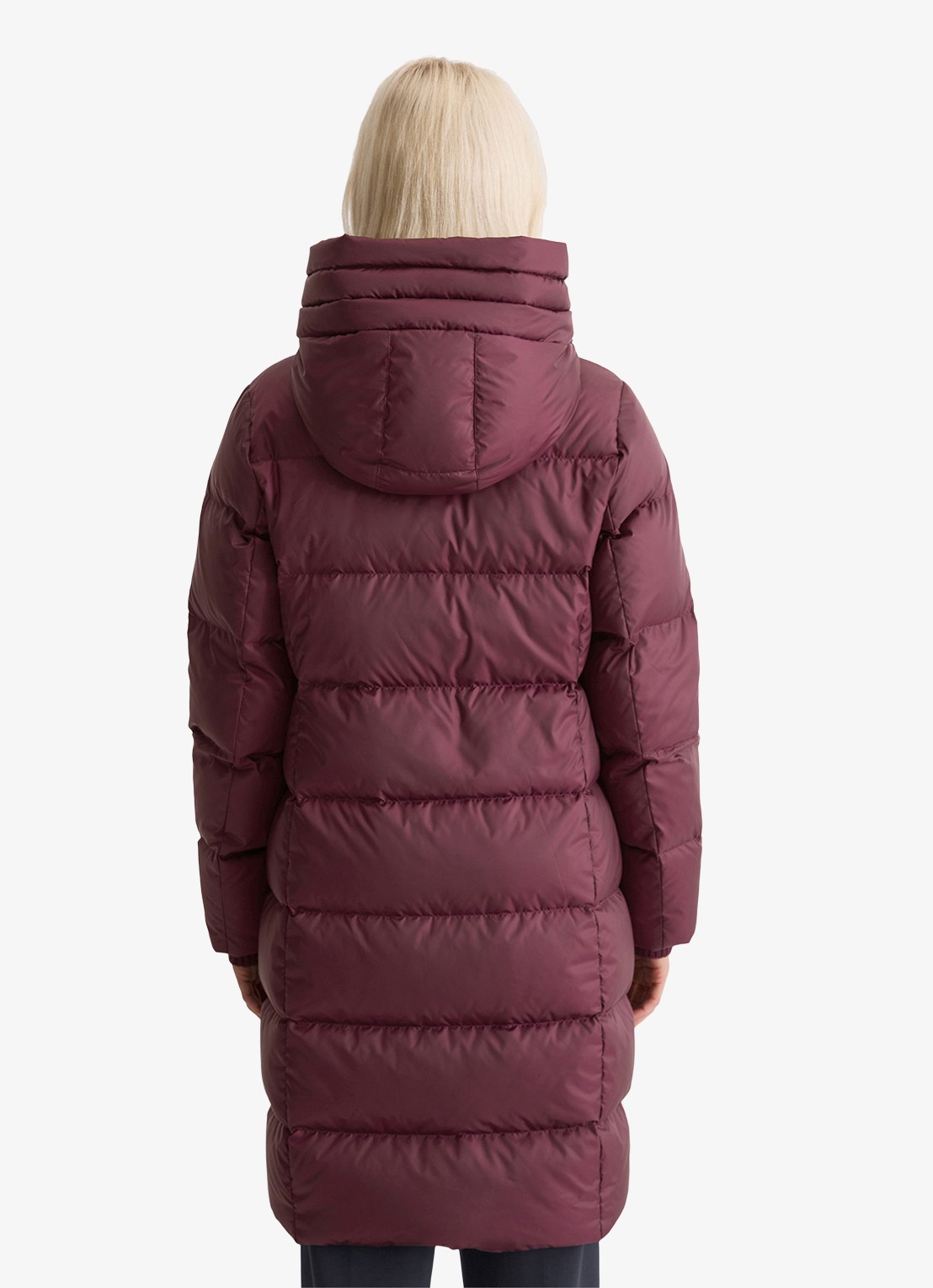 Marc O'Polo Puffer jas met capuchon - achterkant 5 bordeauxrood