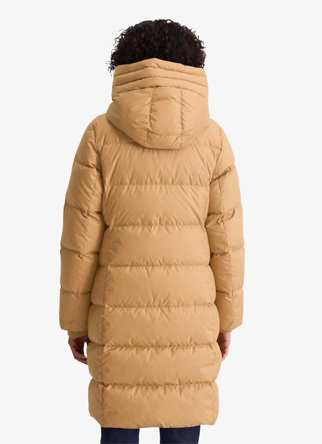 Marc O'Polo Puffer jas met capuchon - achterkant 5 camel