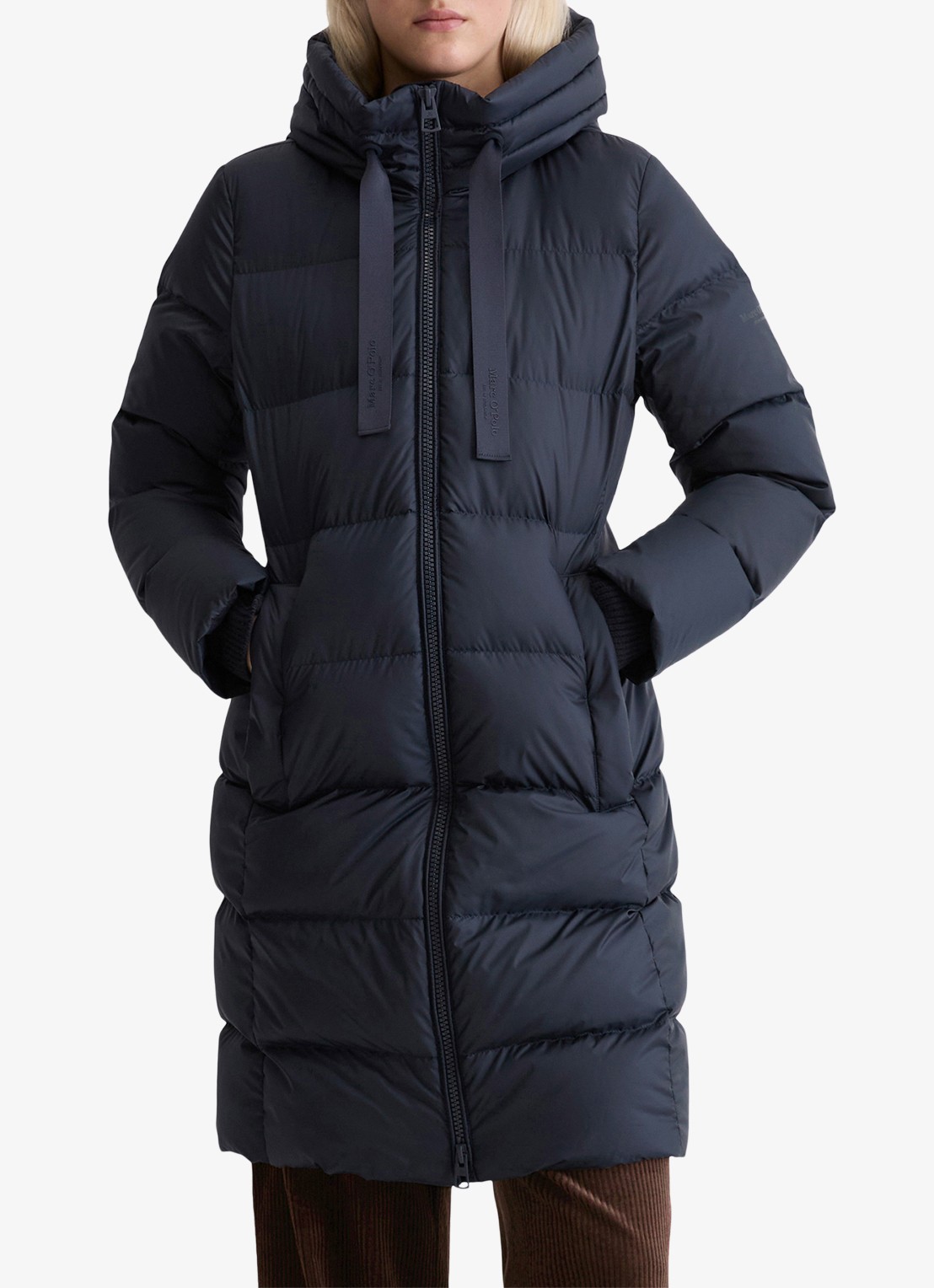 Marc O'Polo Puffer jas met capuchon - detail 4 donkerblauw