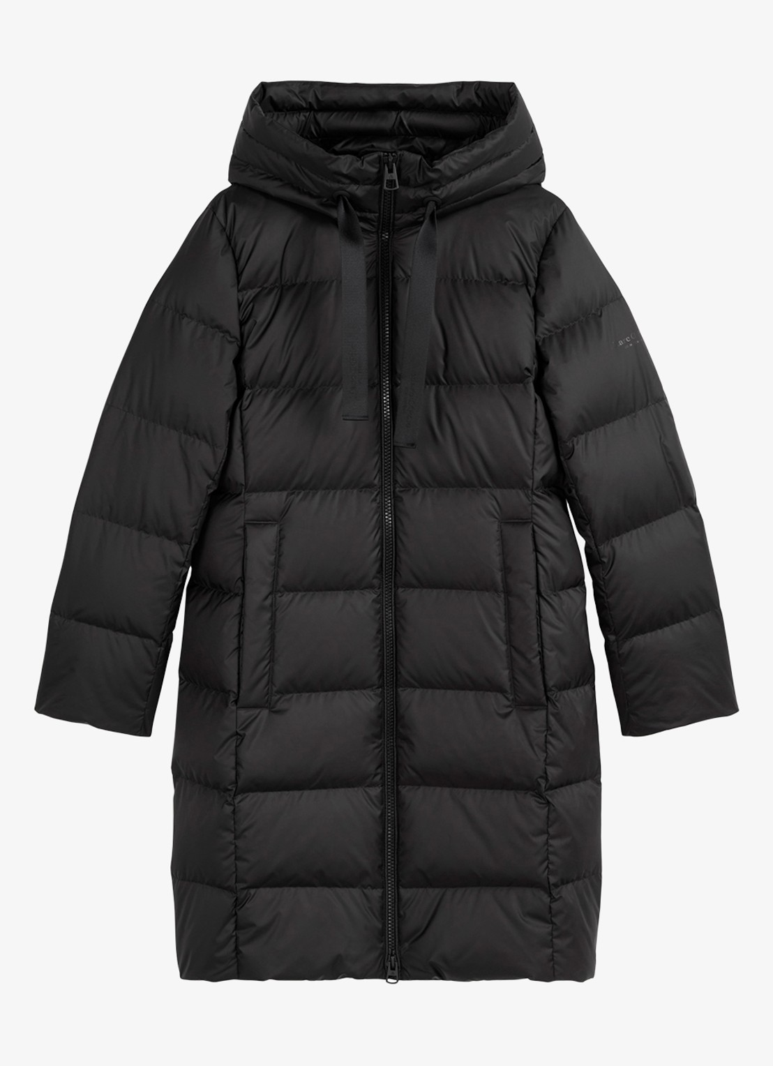 Marc O'Polo Puffer jas met capuchon - voorkant zwart