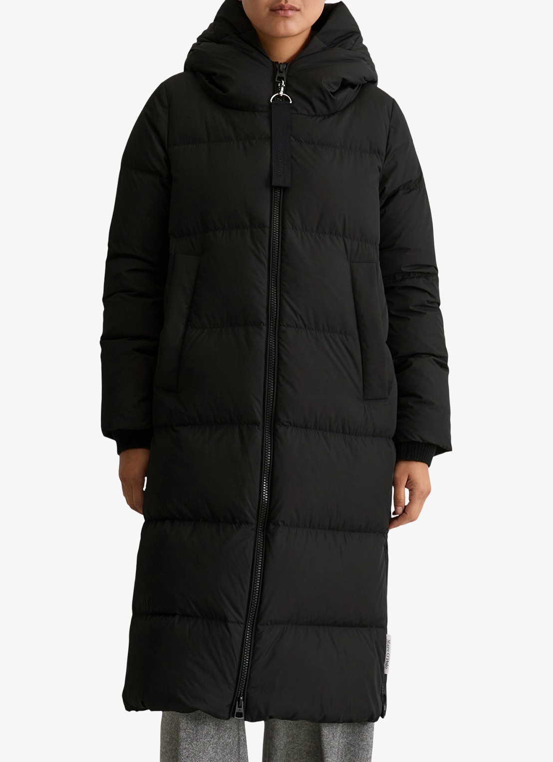 Marc O'Polo Puffer jas met capuchon - detail 4 zwart