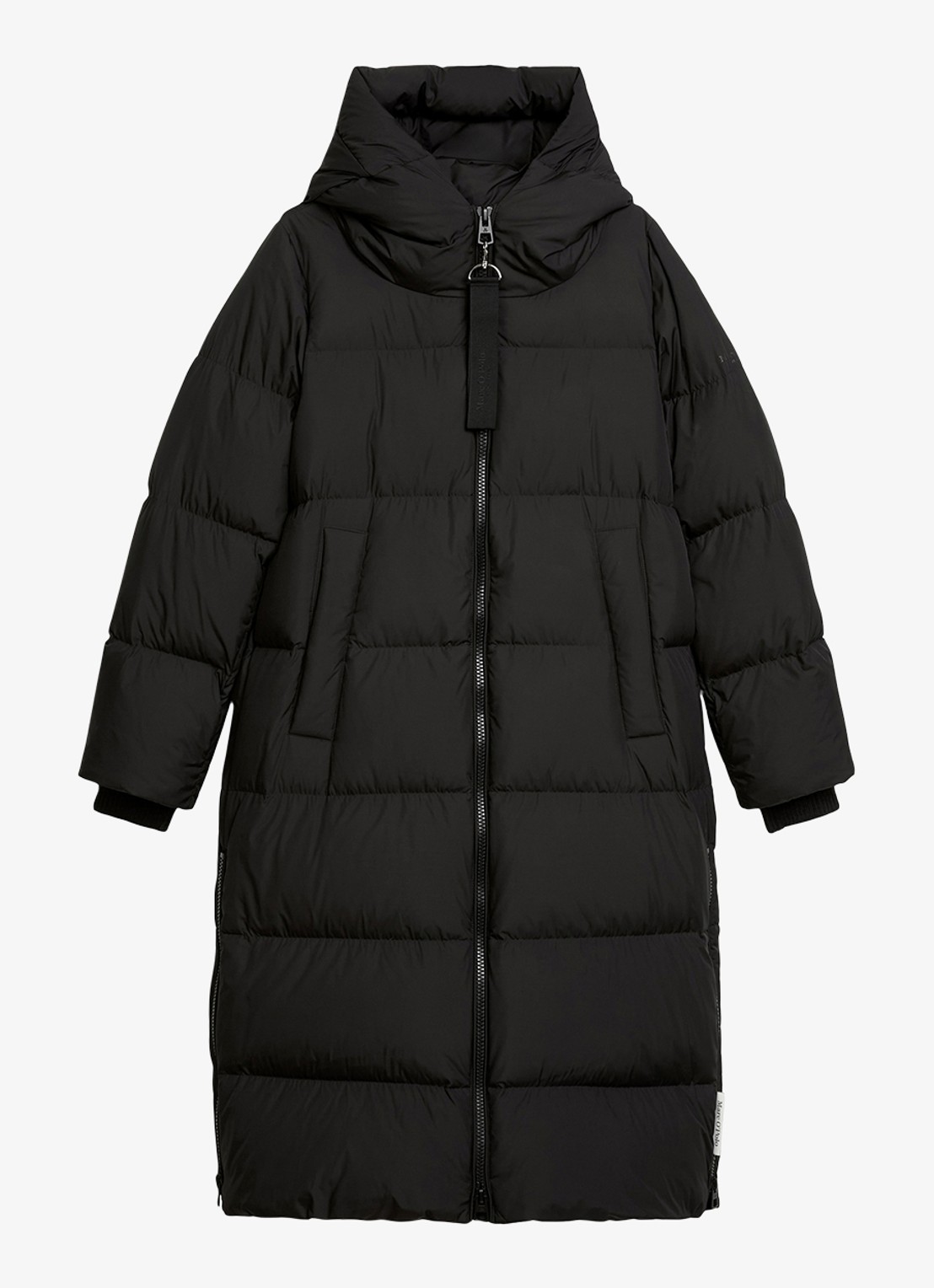 Marc O'Polo Puffer jas met capuchon - voorkant 2 zwart