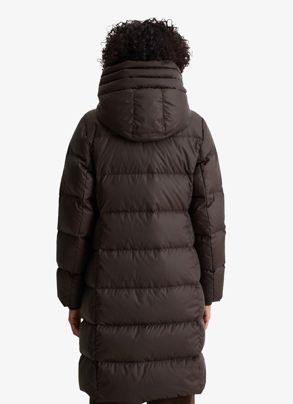 Marc O'Polo Puffer jas met capuchon - achterkant 5 donkerbruin
