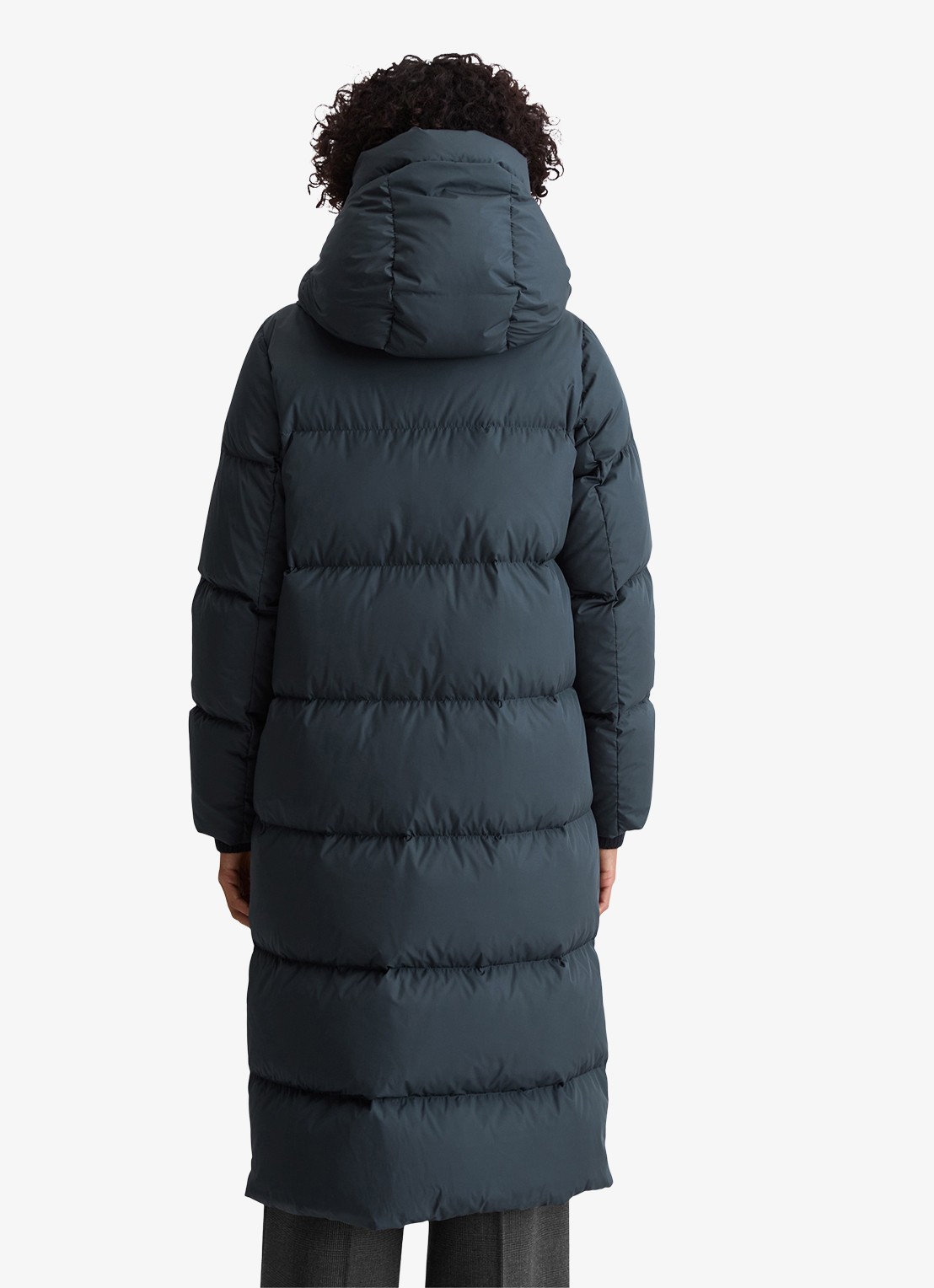 Marc O'Polo Puffer jas met capuchon - achterkant 3 donkerblauw