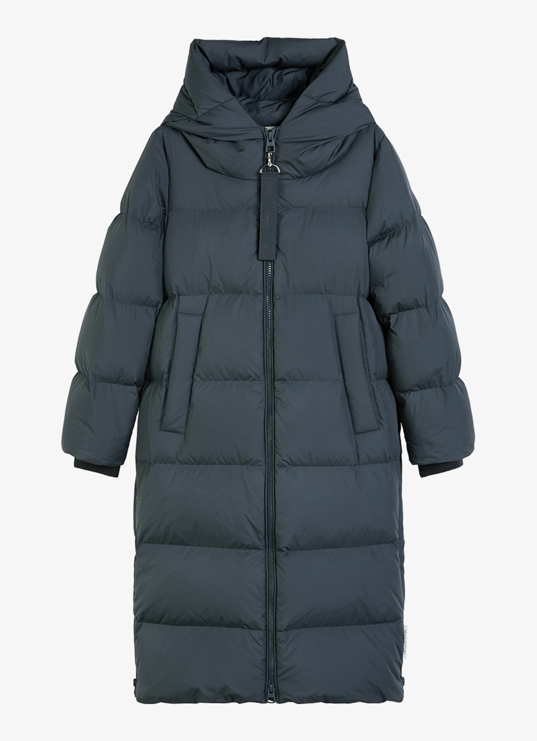 Marc O'Polo Puffer jas met capuchon - voorkant donkerblauw