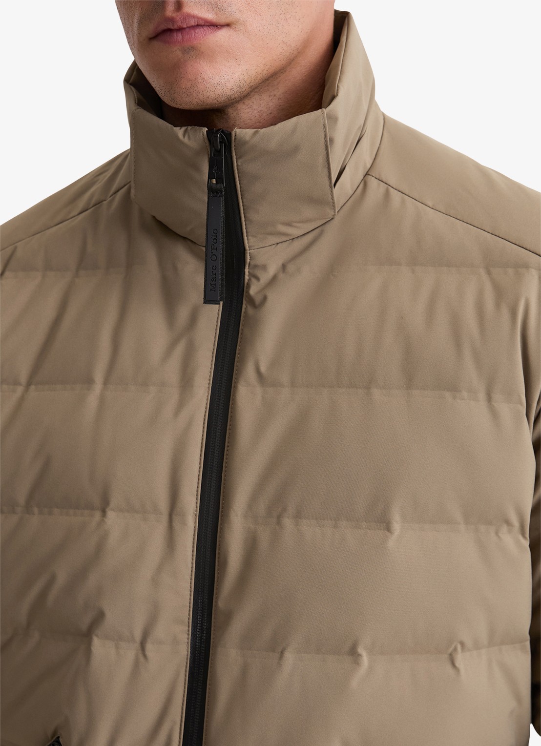 Marc O'Polo Puffer jas met capuchon - detail 5 khaki
