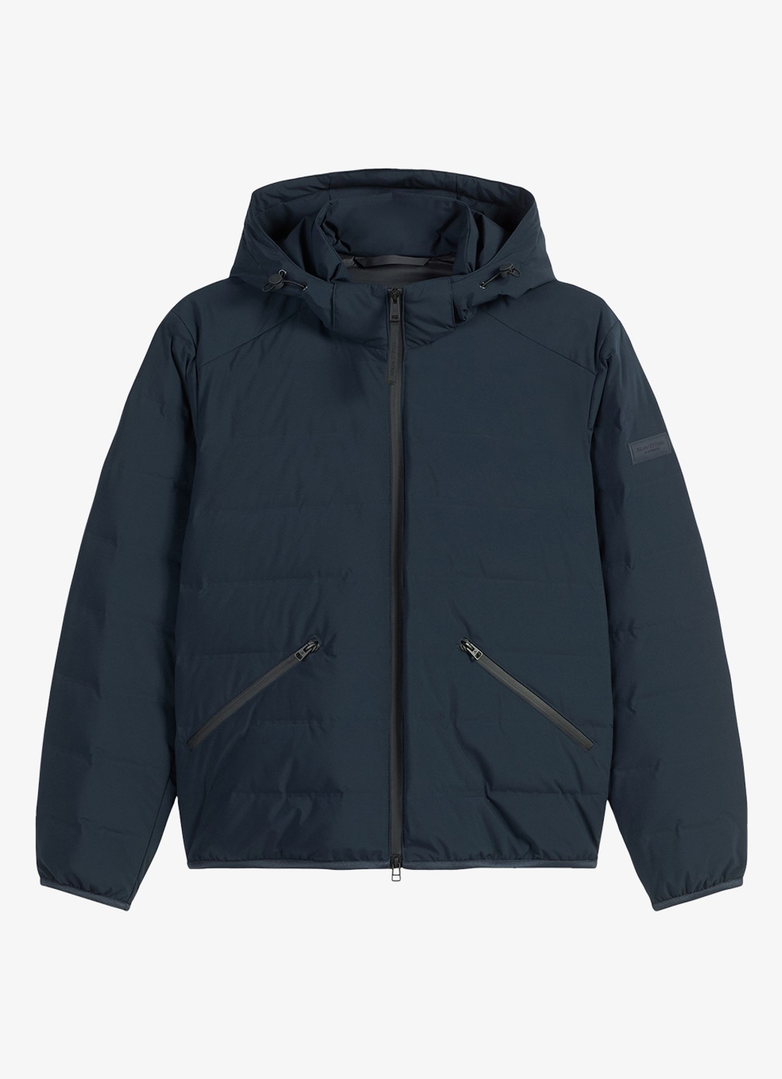 Marc O'Polo Puffer jas met capuchon - voorkant 4 donkerblauw