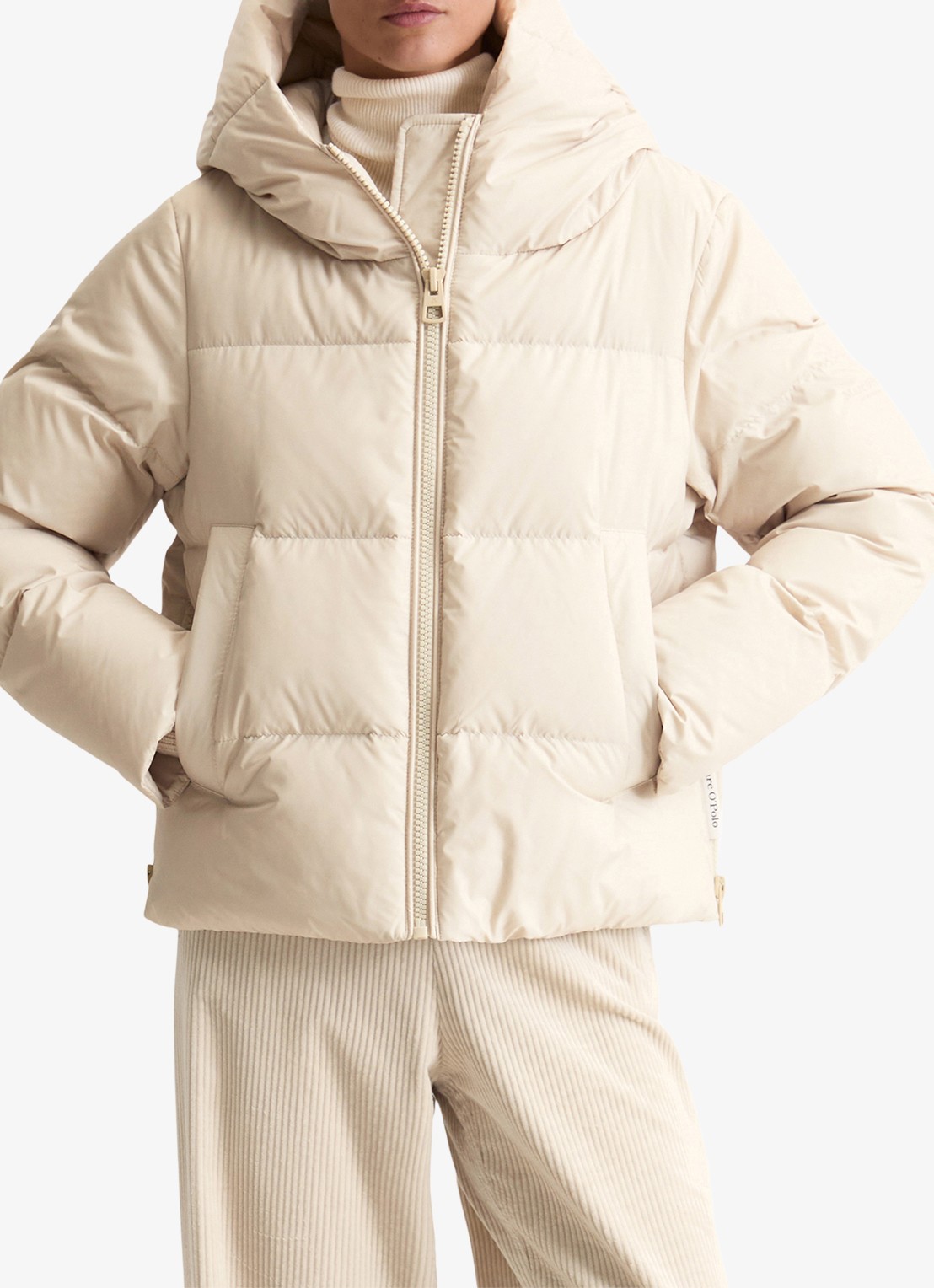 Marc O'Polo  Pufferjas met capuchon - detail 4 creme