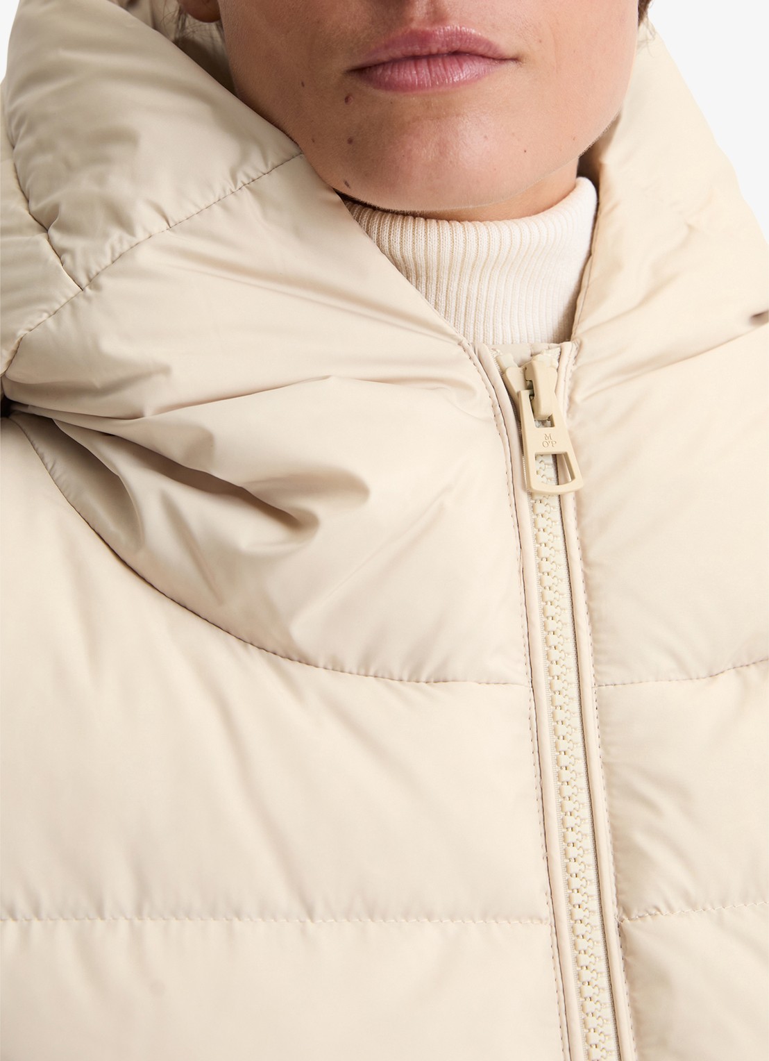Marc O'Polo  Pufferjas met capuchon - detail 5 creme