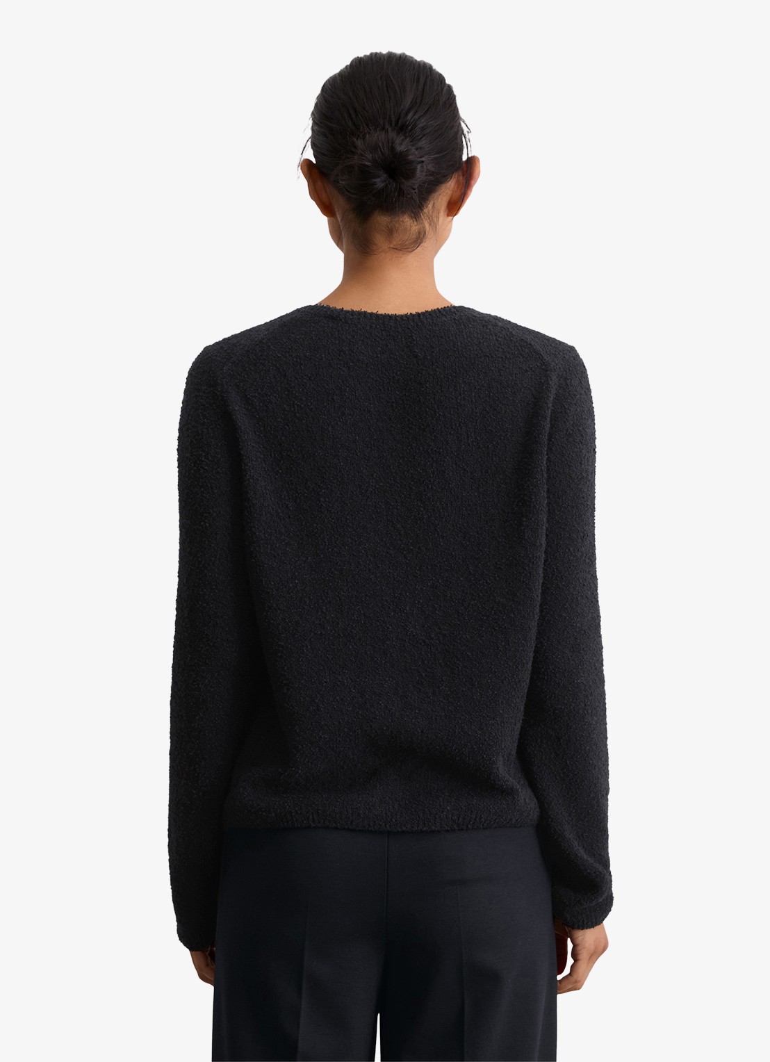 Marc O'Polo Pullover in lama wolblend - achterkant 3 donkerblauw