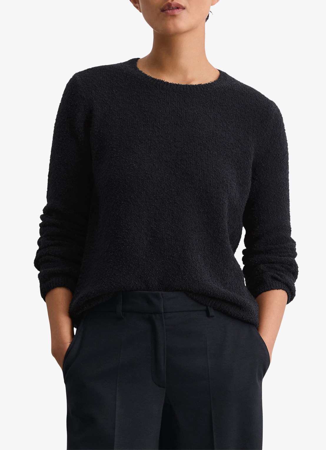 Marc O'Polo Pullover in lama wolblend - detail 4 donkerblauw