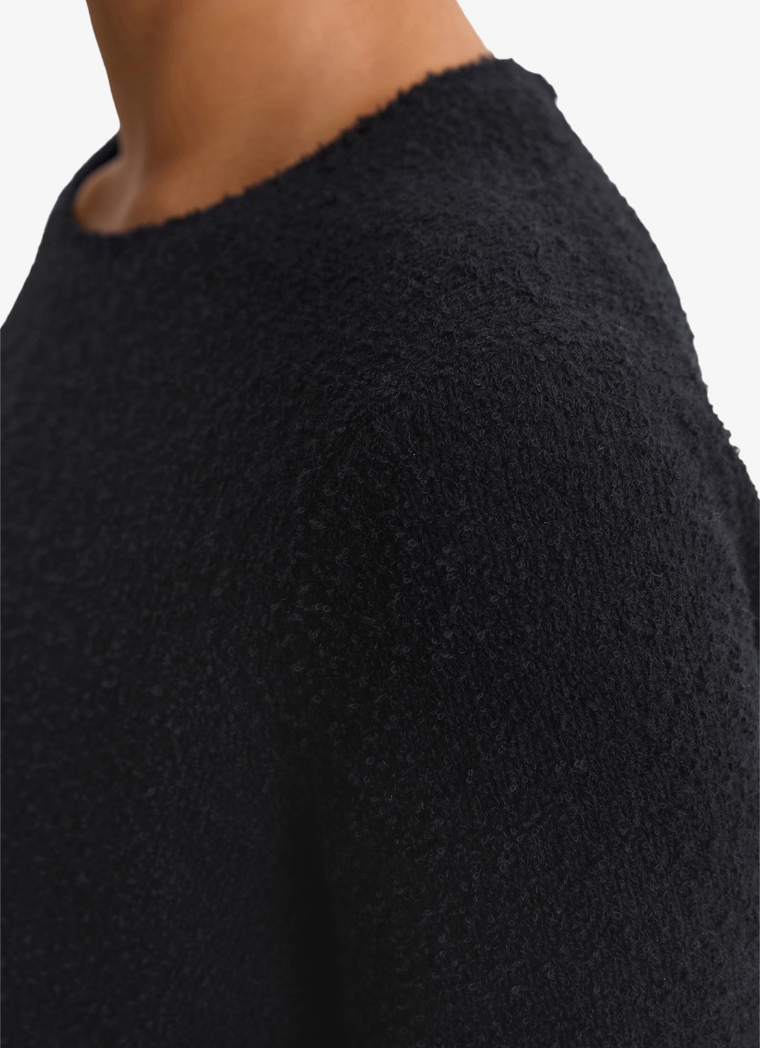 Marc O'Polo Pullover in lama wolblend - detail 5 donkerblauw