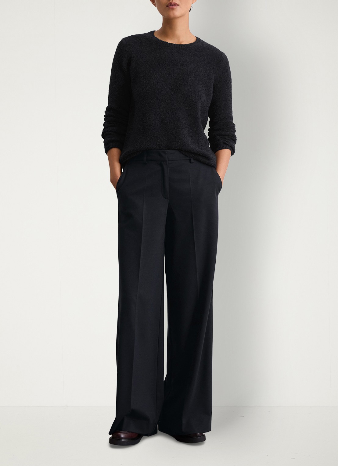 Marc O'Polo Pullover in lama wolblend - voorkant 2 donkerblauw