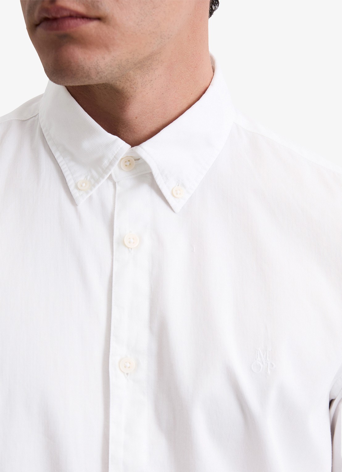 Marc O'Polo Regular fit overhemd met logoborduring - detail 3 wit