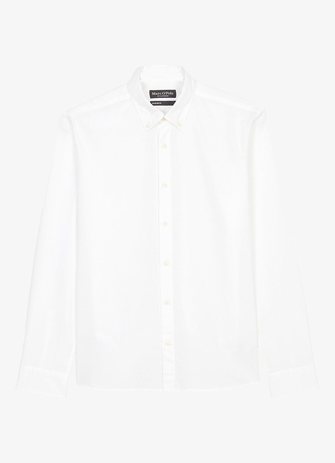 Marc O'Polo Regular fit overhemd met logoborduring - voorkant 4 wit