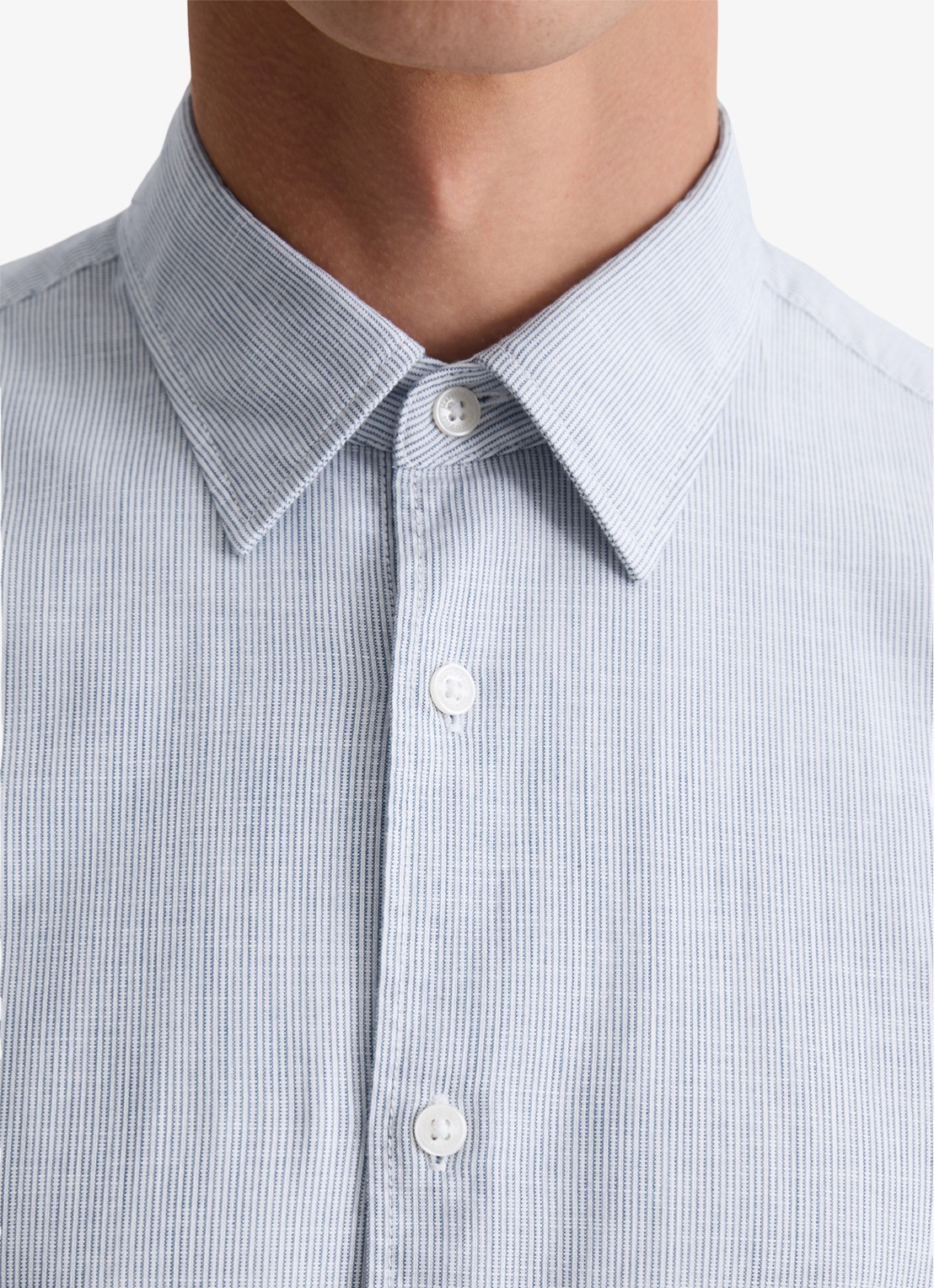 Marc O'Polo Regular fit overhemd met microdessin - detail 5 lichtblauw