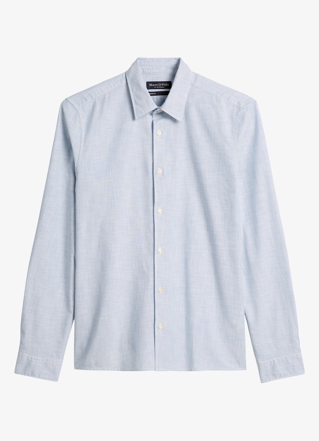 Marc O'Polo Regular fit overhemd met microdessin - voorkant 2 lichtblauw