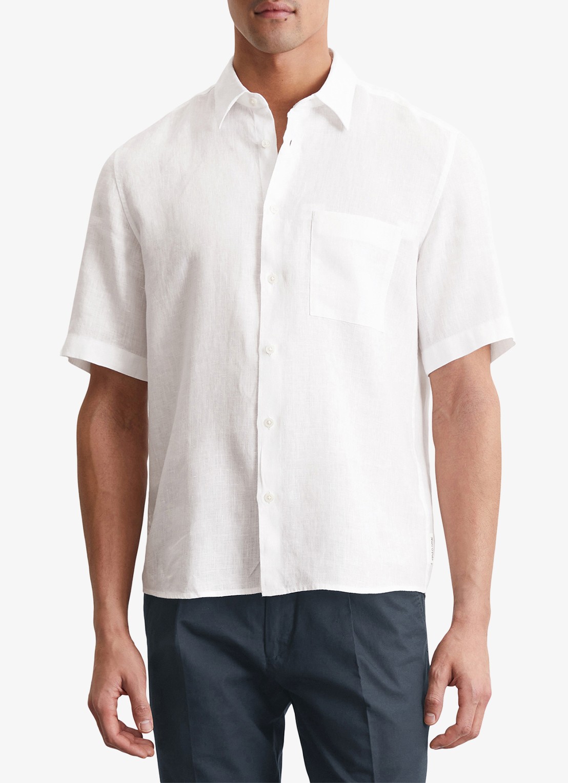 Marc O'Polo Regular fit overhemd van linnen - detail 4 wit