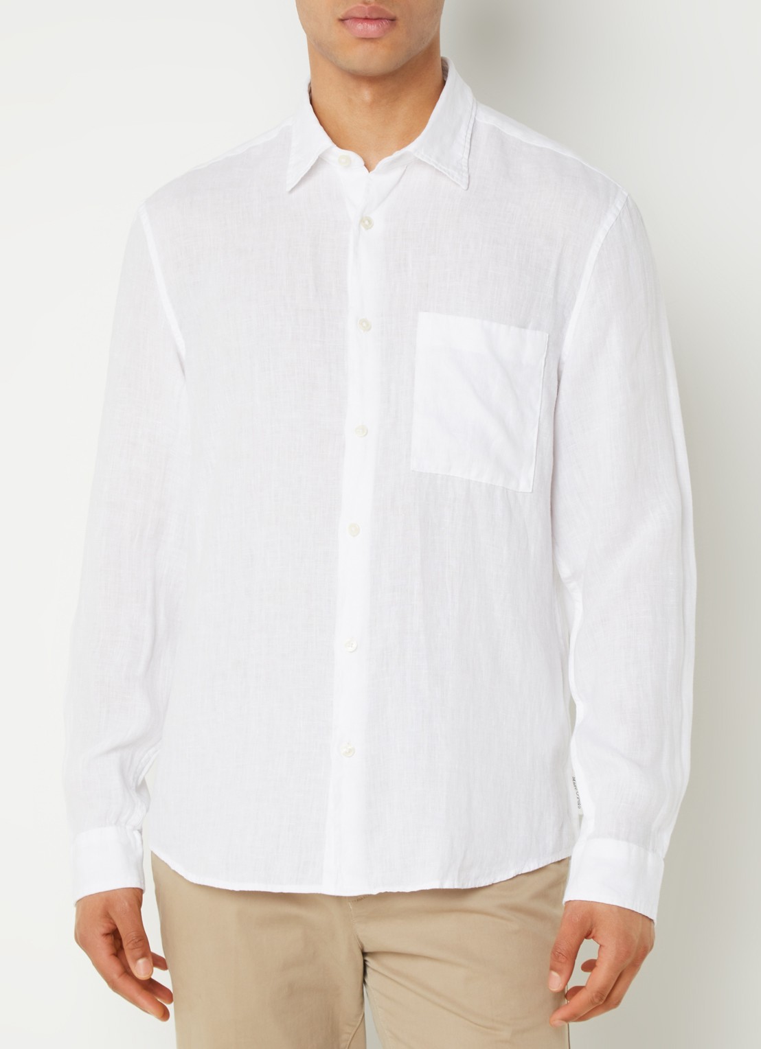 Marc O'Polo Regular fit overhemd van linnen - detail 8 wit