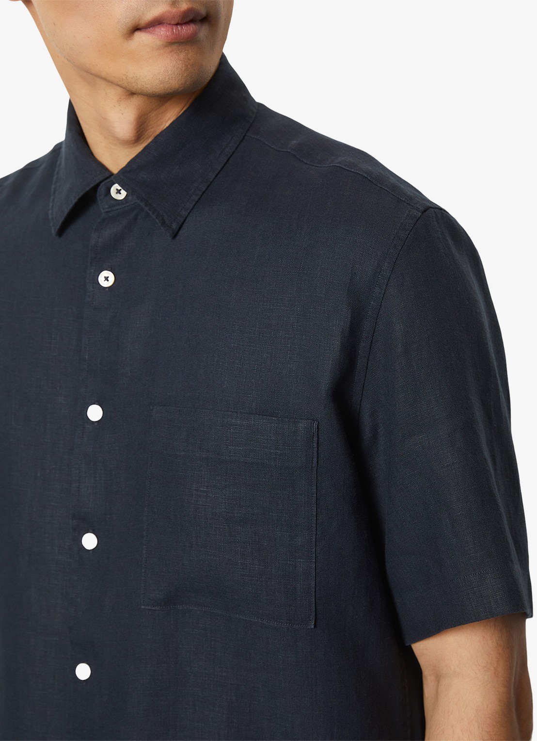 Marc O'Polo Regular fit overhemd van linnen - detail 6 dark navy-898 / blauw